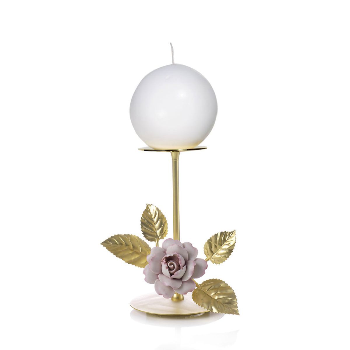Decor objects Marie-Antoinette Medium Candle Holder - H. 21 Cm - Gold & Pink — Villari, collection Декор