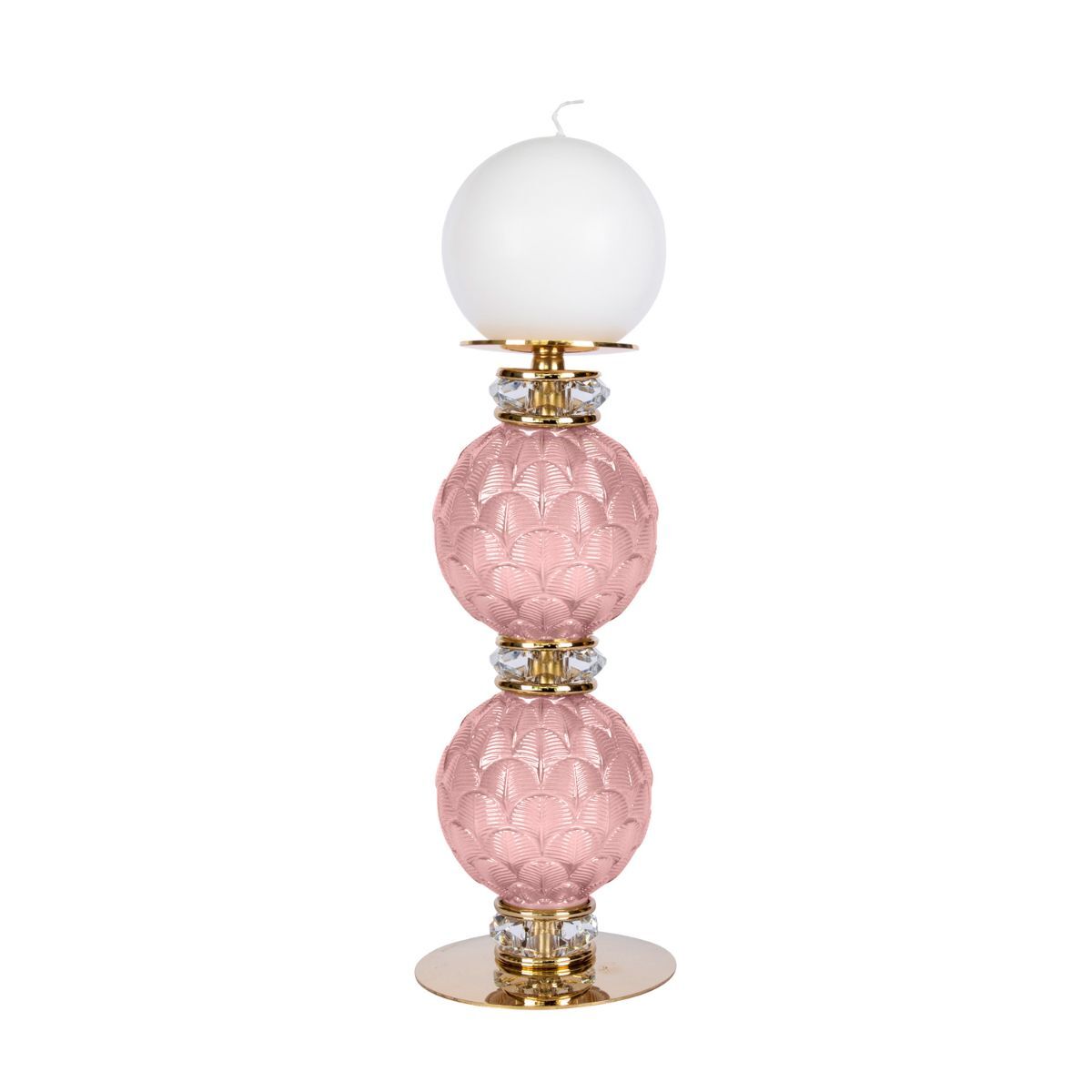Decor objects Peacock Medium Candle Holder - Pink & Gold — Villari, collection Декор