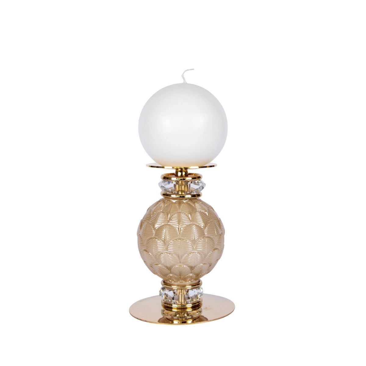 Decor objects Peacock Small Candle Holder - Pearly Caramel & Gold — Villari, collection Декор