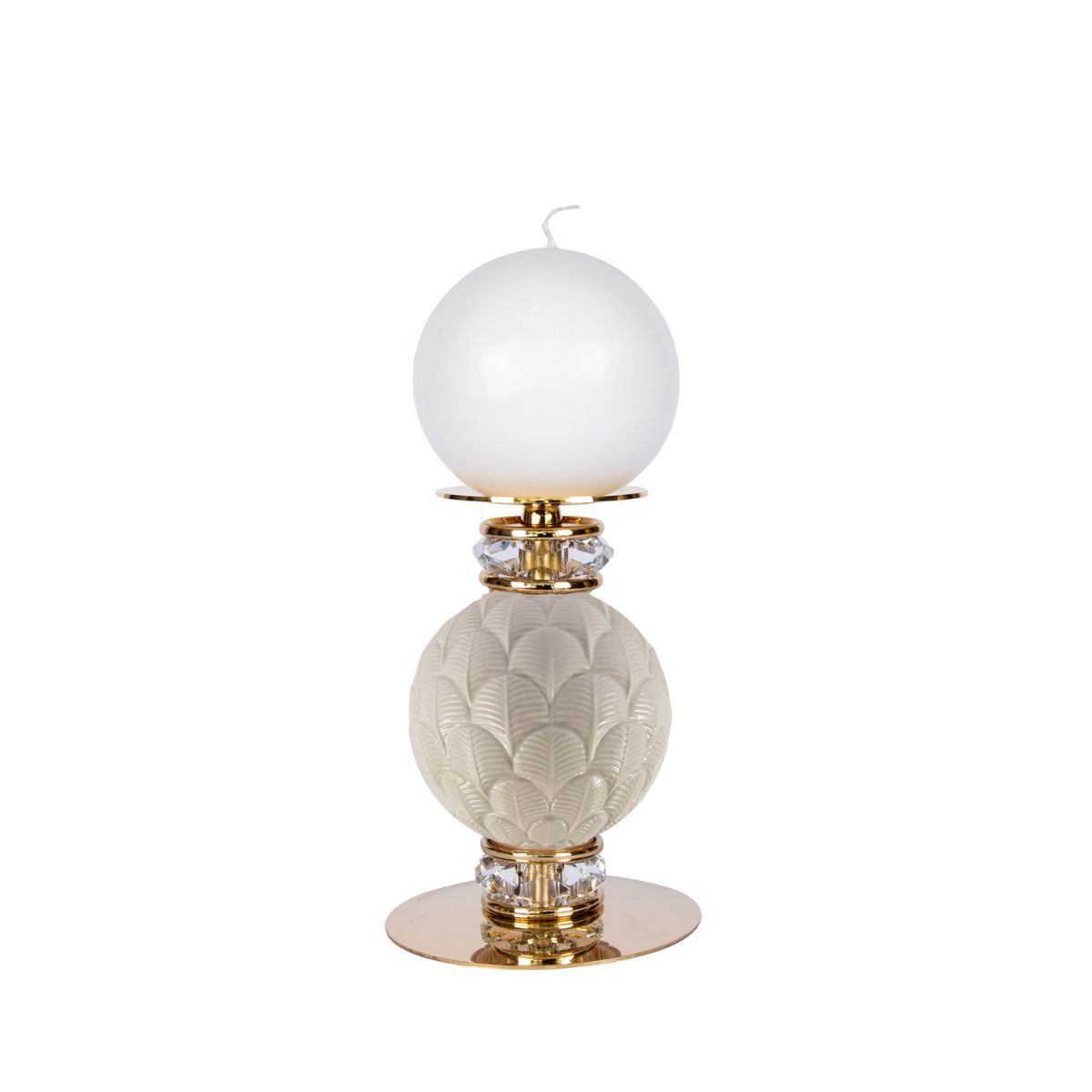 Decor objects Peacock Small Candle Holder - White & Gold — Villari, collection Декор