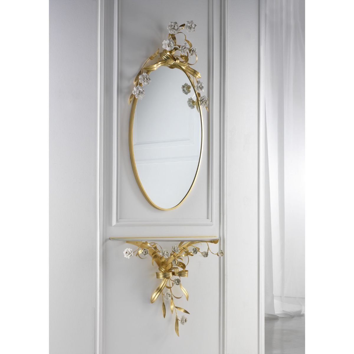 Consoles Camelia 85 Cm - Gold & White — Villari, collection Мебель