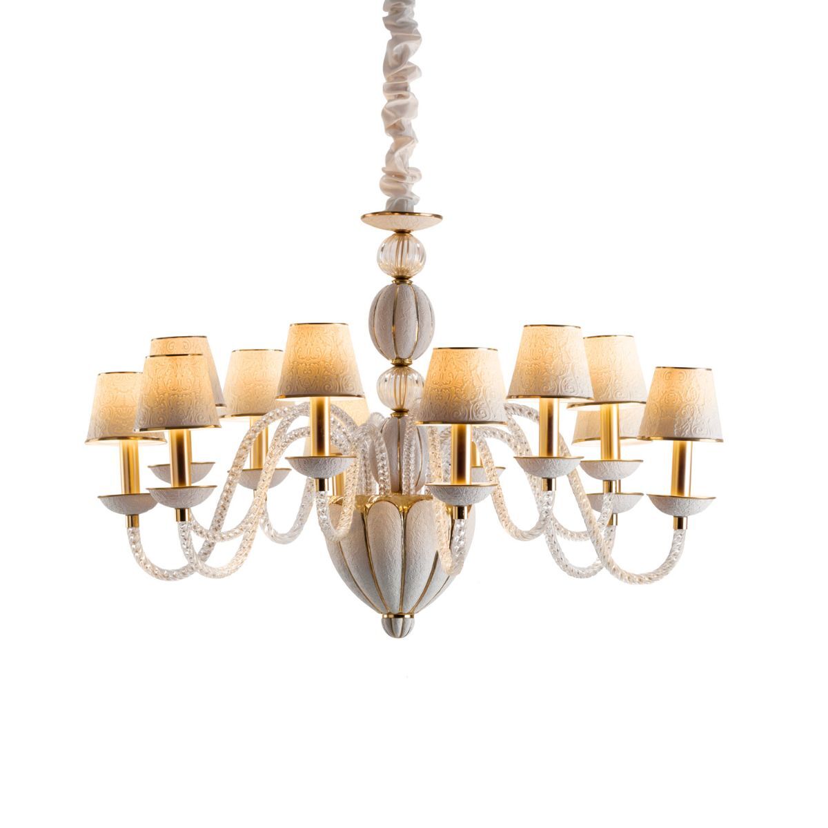 Chandeliers Amour Chandelier 12 Lights - White & Gold — Villari, collection Свет
