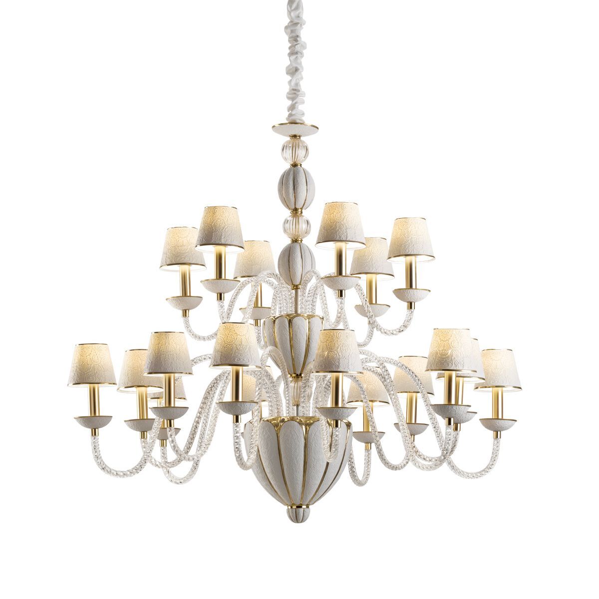 Chandeliers Amour Chandelier 18 Lights - White & Gold — Villari, collection Свет