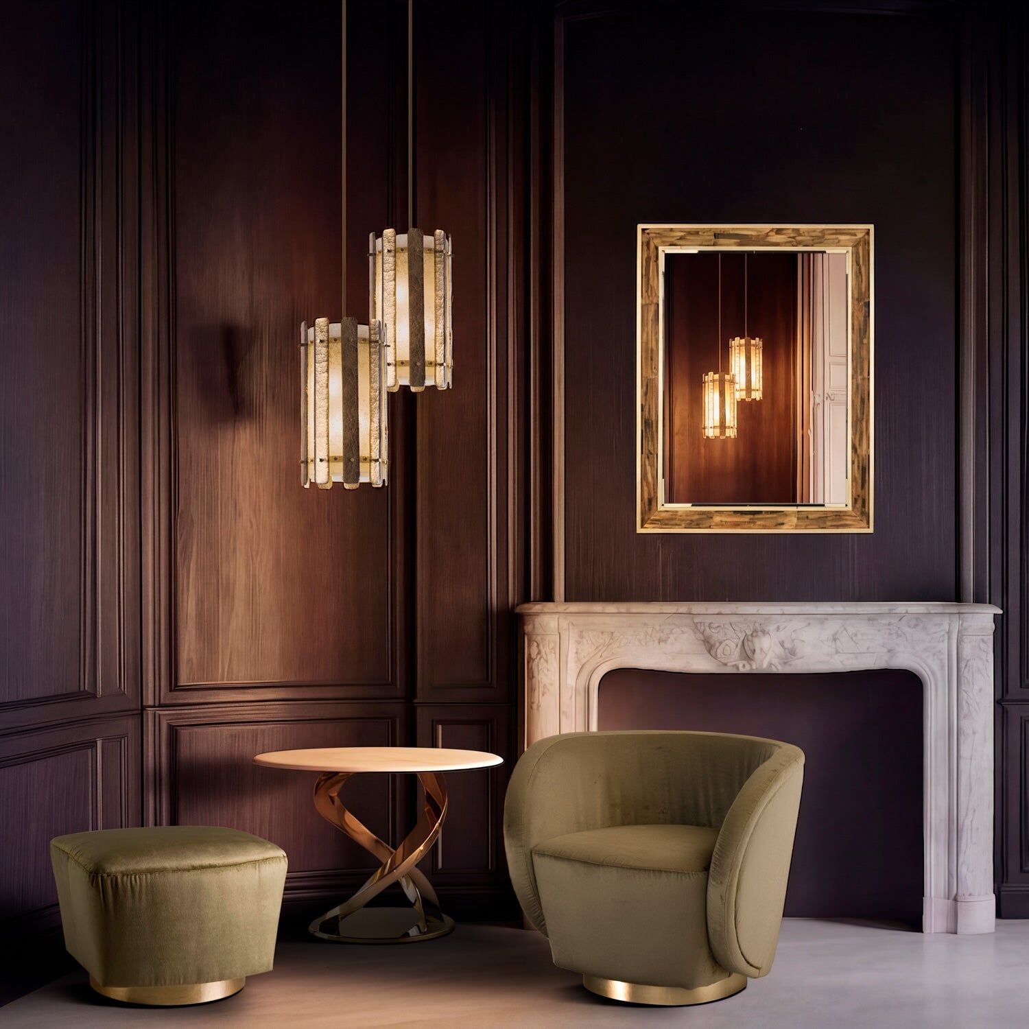 Люстра Blush Large Chandelier - Height 120 Cm - Bronze & Gold — Villari, кадр 4