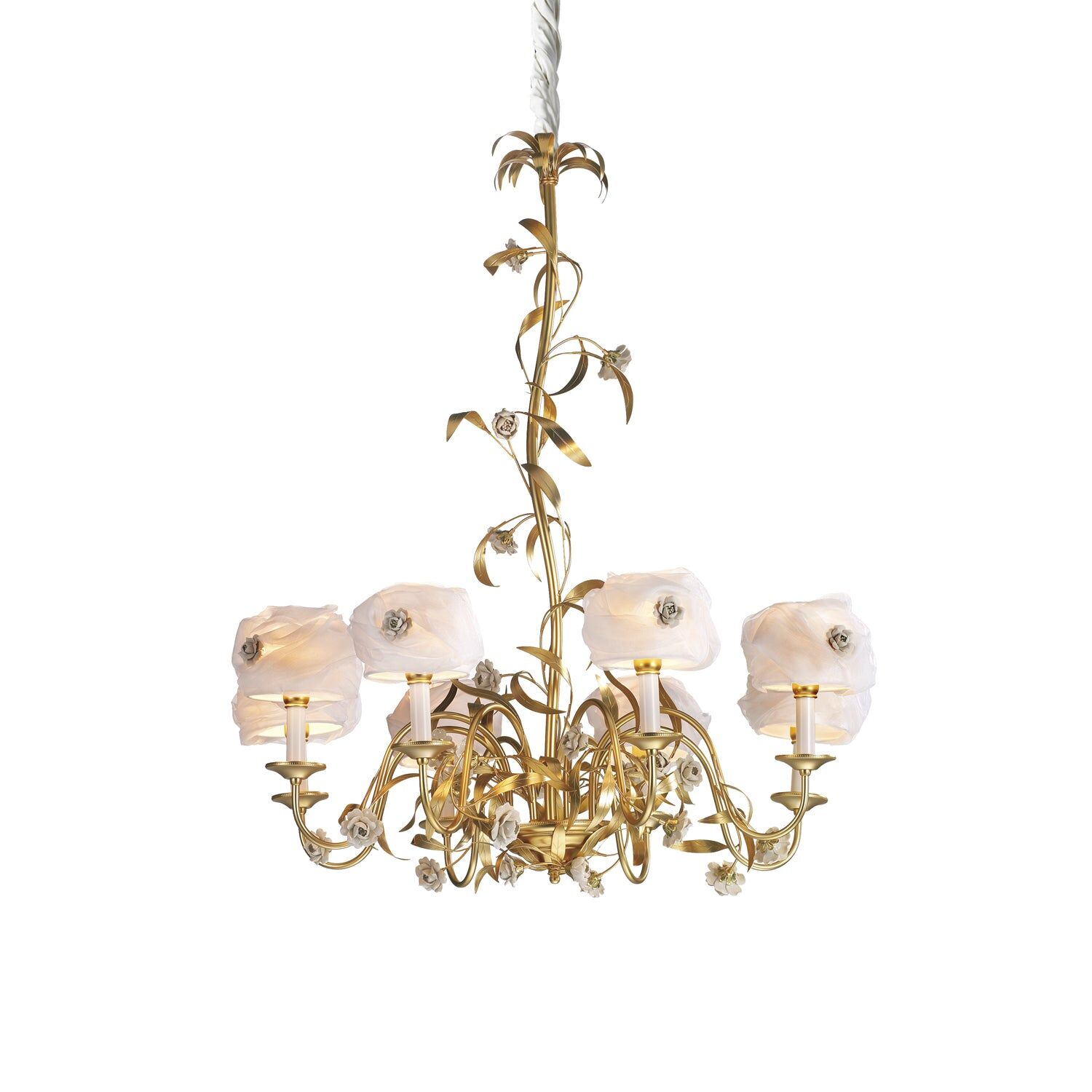 Chandeliers Camelia Chandelier - 8 Lights - Gold,White — Villari, collection Свет