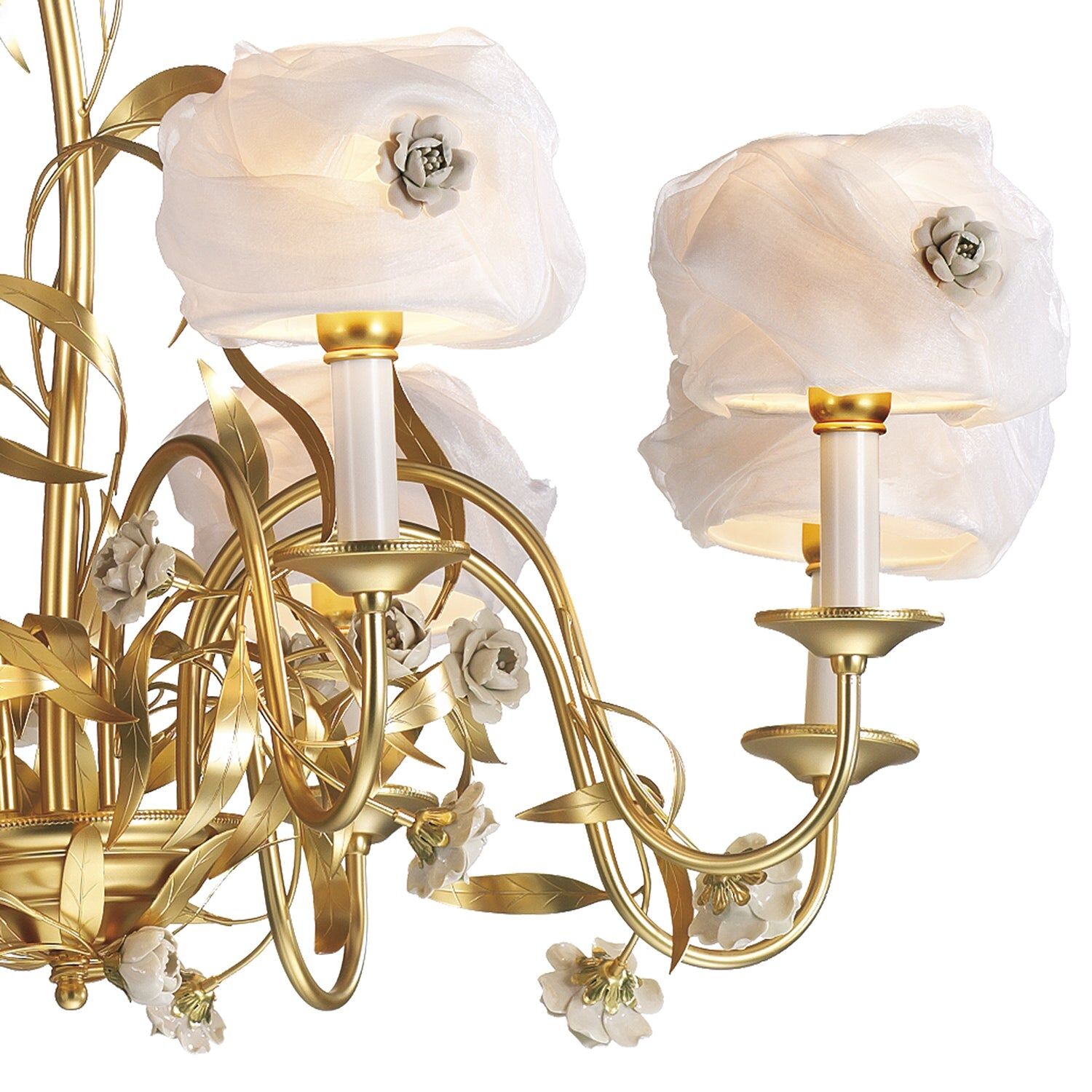 Люстра Camelia Chandelier - 8 Lights - Gold,White — Villari, кадр 3