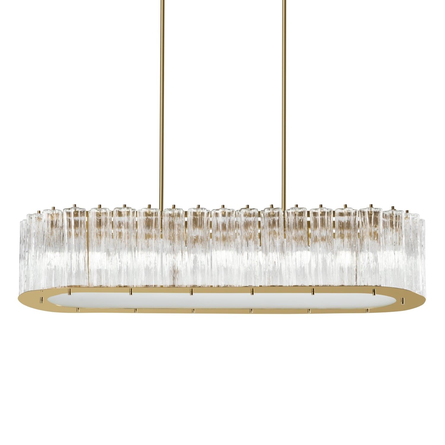 Chandeliers Drum Oval Chandelier - 9 Lights - Transparent & Gold — Villari, collection Свет