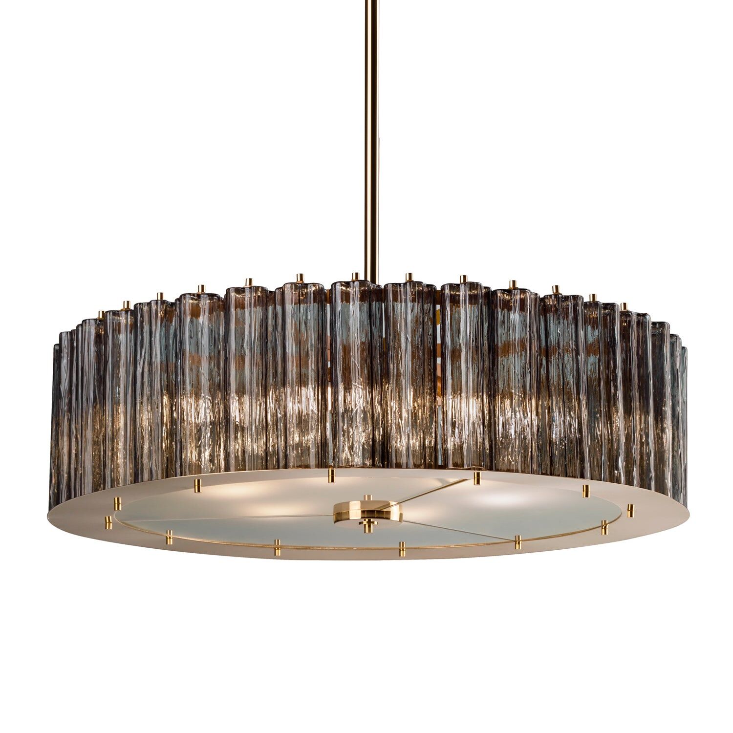 Chandeliers Drum Round Chandelier - 6 Lights - Bronze & Gold — Villari, collection Свет