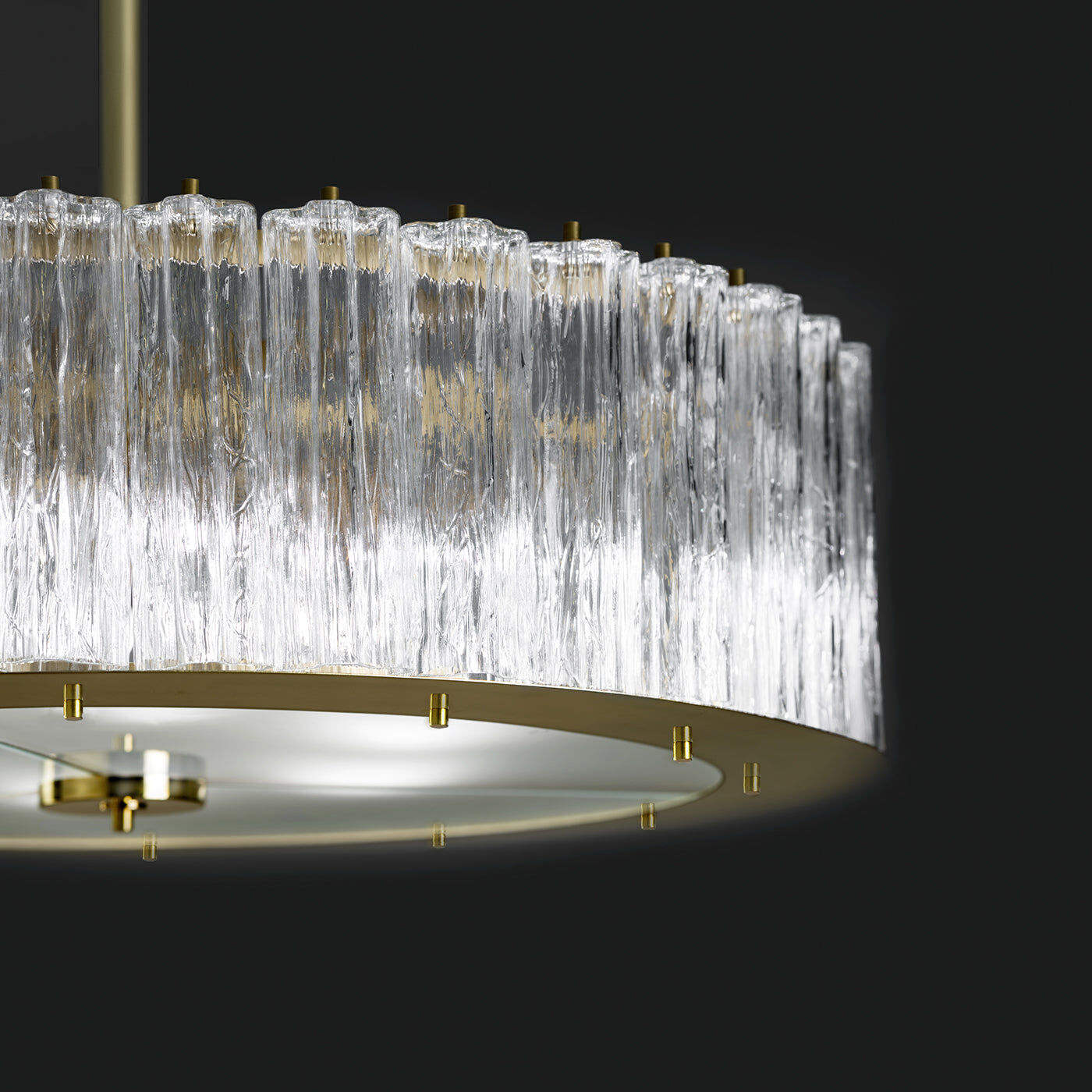 Люстра Drum Round Chandelier - 6 Lights - Transparent & Gold — Villari, кадр 3