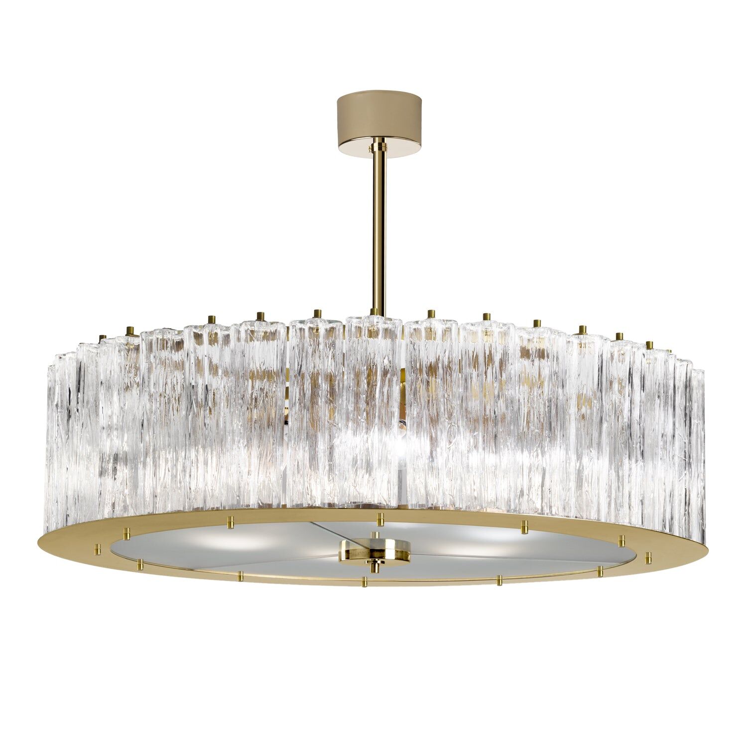 Люстра Drum Round Chandelier - 6 Lights - Transparent & Gold — Villari, кадр 5