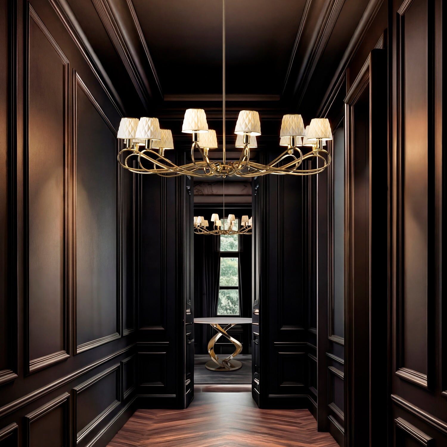 Люстра Infinity 12 Light Chandelier - White & Gold — Villari, кадр 2
