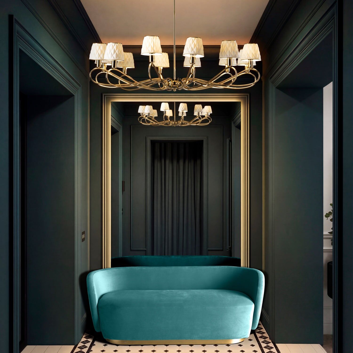 Люстра Infinity 12 Light Chandelier - White & Gold — Villari, кадр 4