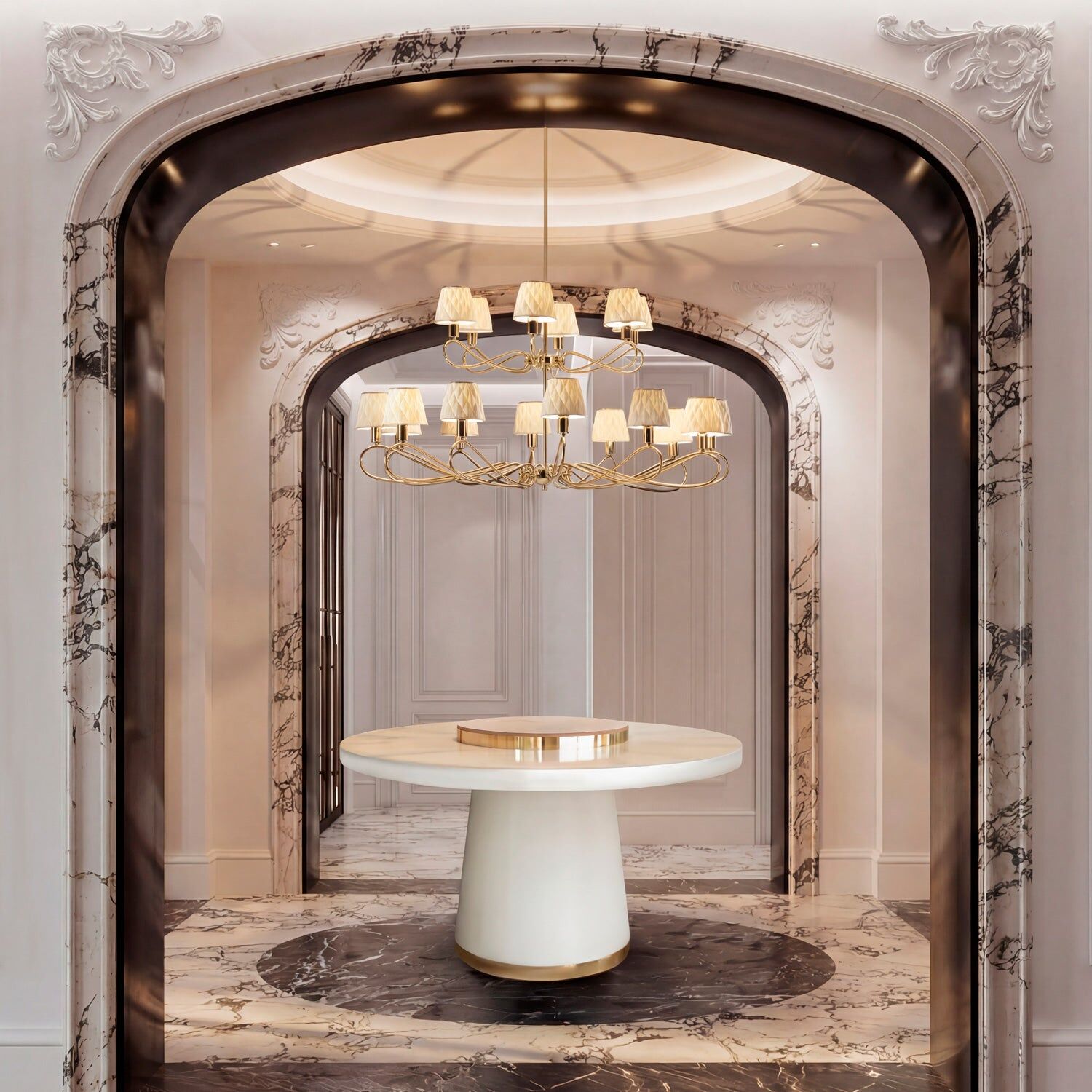Люстра Infinity 18 Light Chandelier - White & Gold — Villari, кадр 2