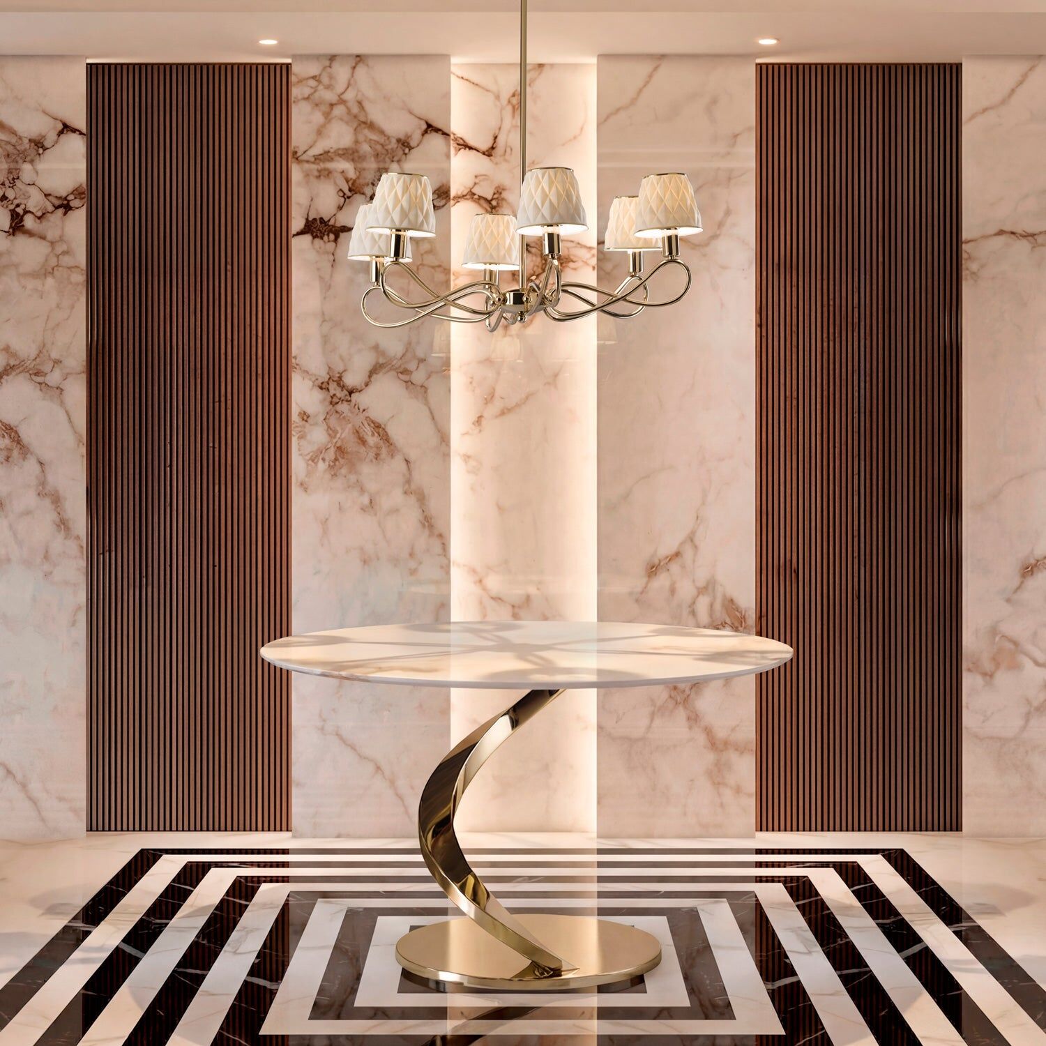 Люстра Infinity 6 Light Chandelier - White & Gold — Villari, кадр 2