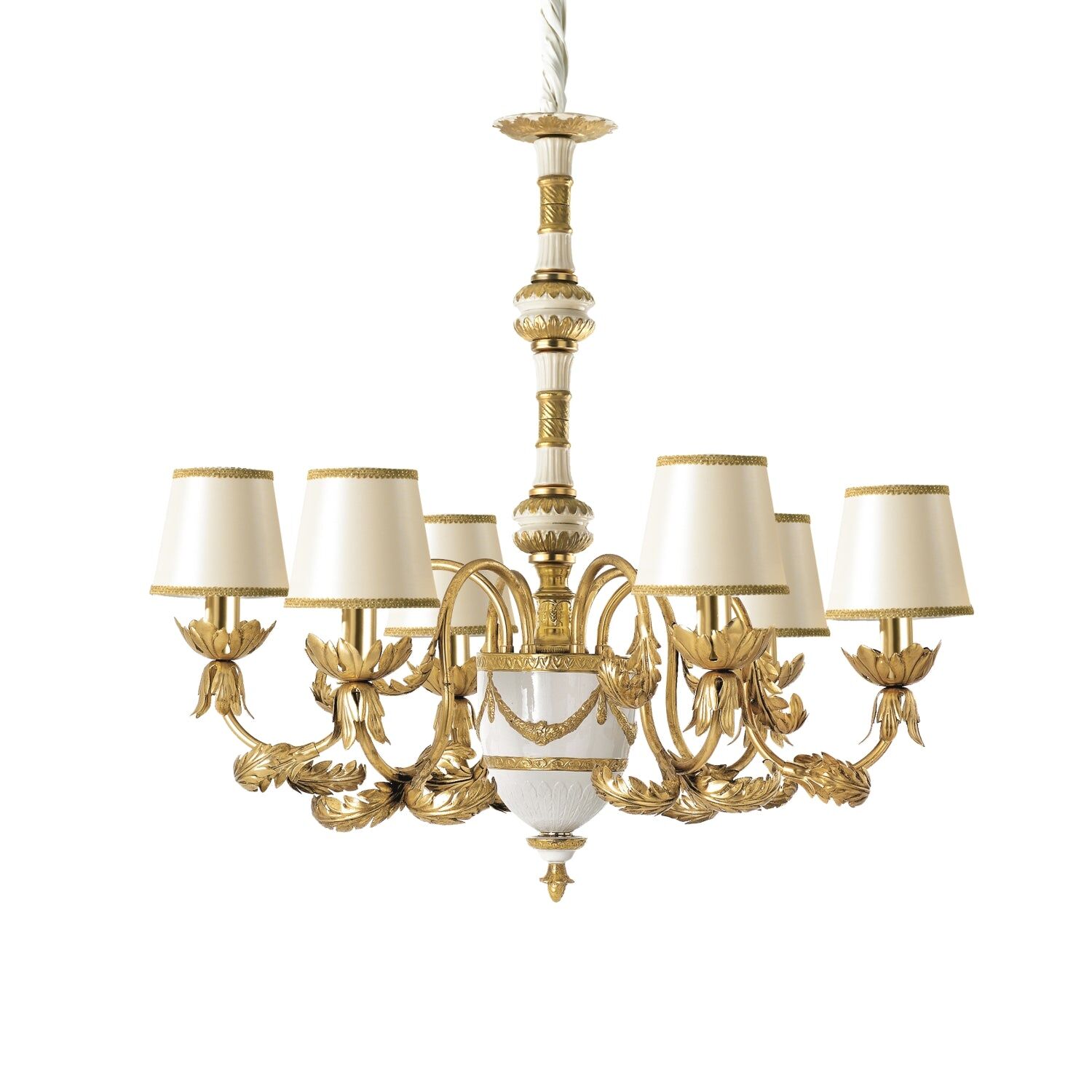 Chandeliers Josephine Chandelier - 6 Lights - White & Gold — Villari, collection Свет