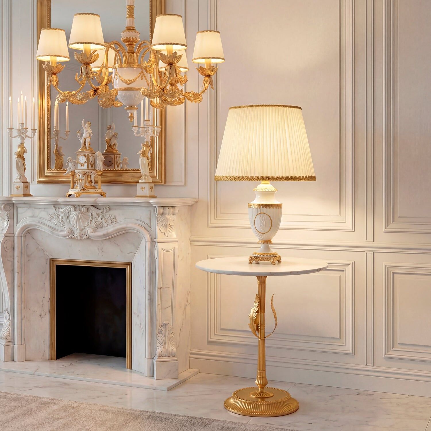 Люстра Josephine Chandelier - 6 Lights - White & Gold — Villari, кадр 5