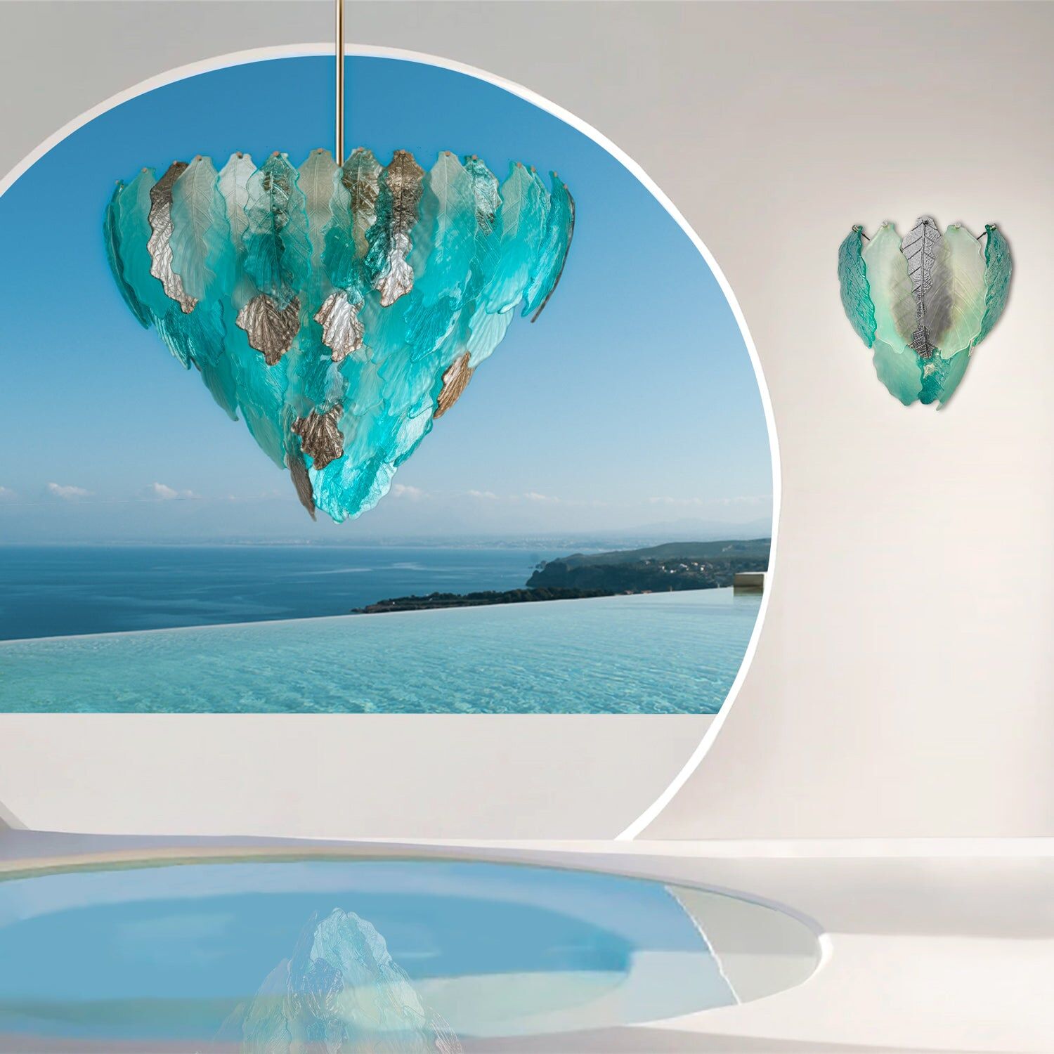 Люстра Kelly Chandelier - 12 Lights - Aquamarine & Platinum — Villari, кадр 2