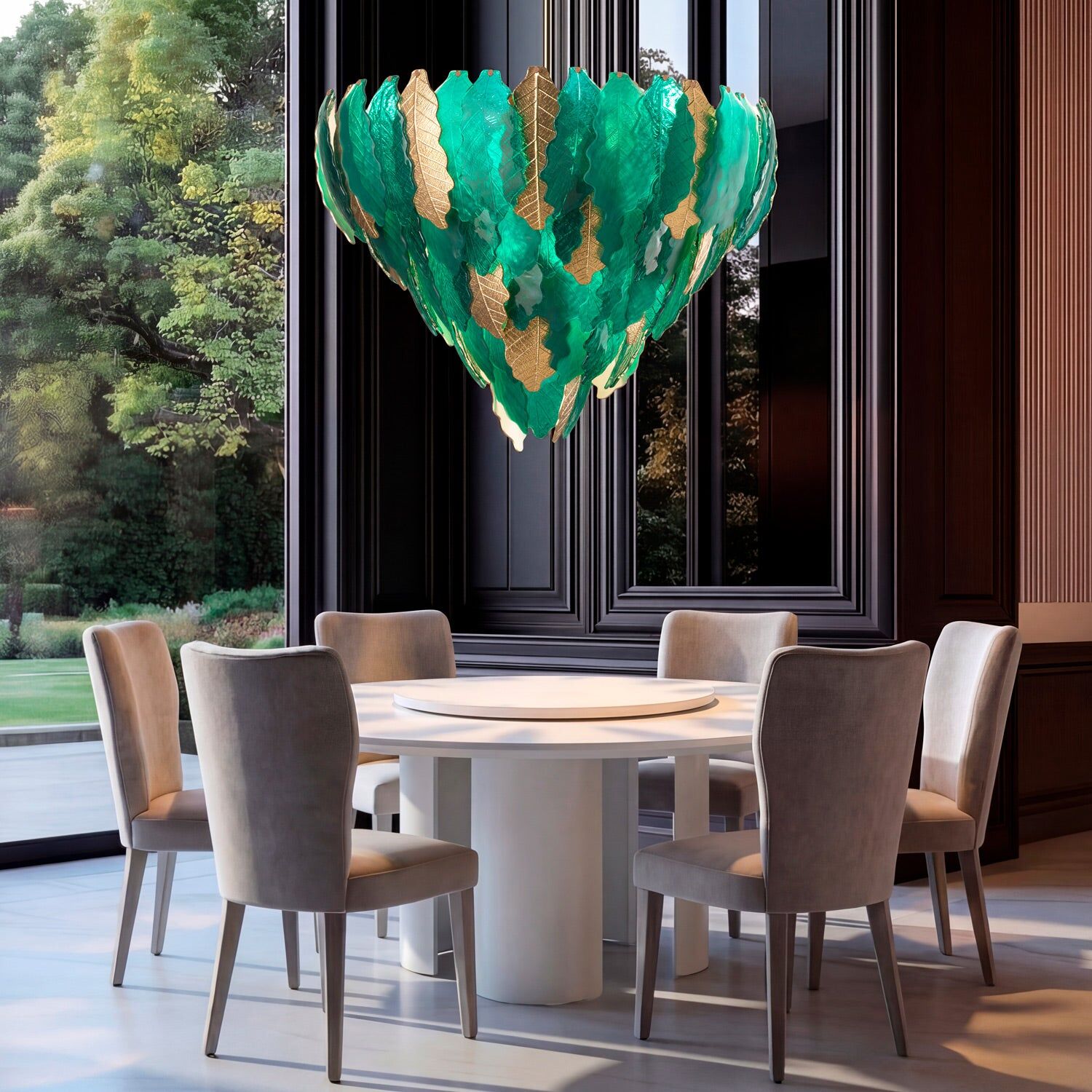 Люстра Kelly Chandelier - 12 Lights - Peacock Green & Gold — Villari, кадр 2