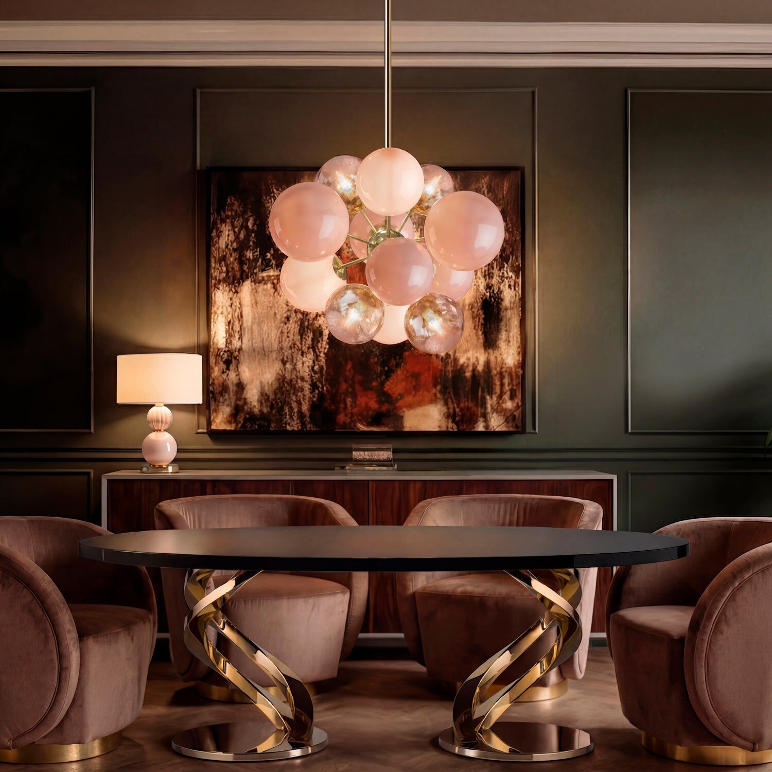 Люстра Lady V Small Chandelier - 6 Light - Pink — Villari, кадр 2