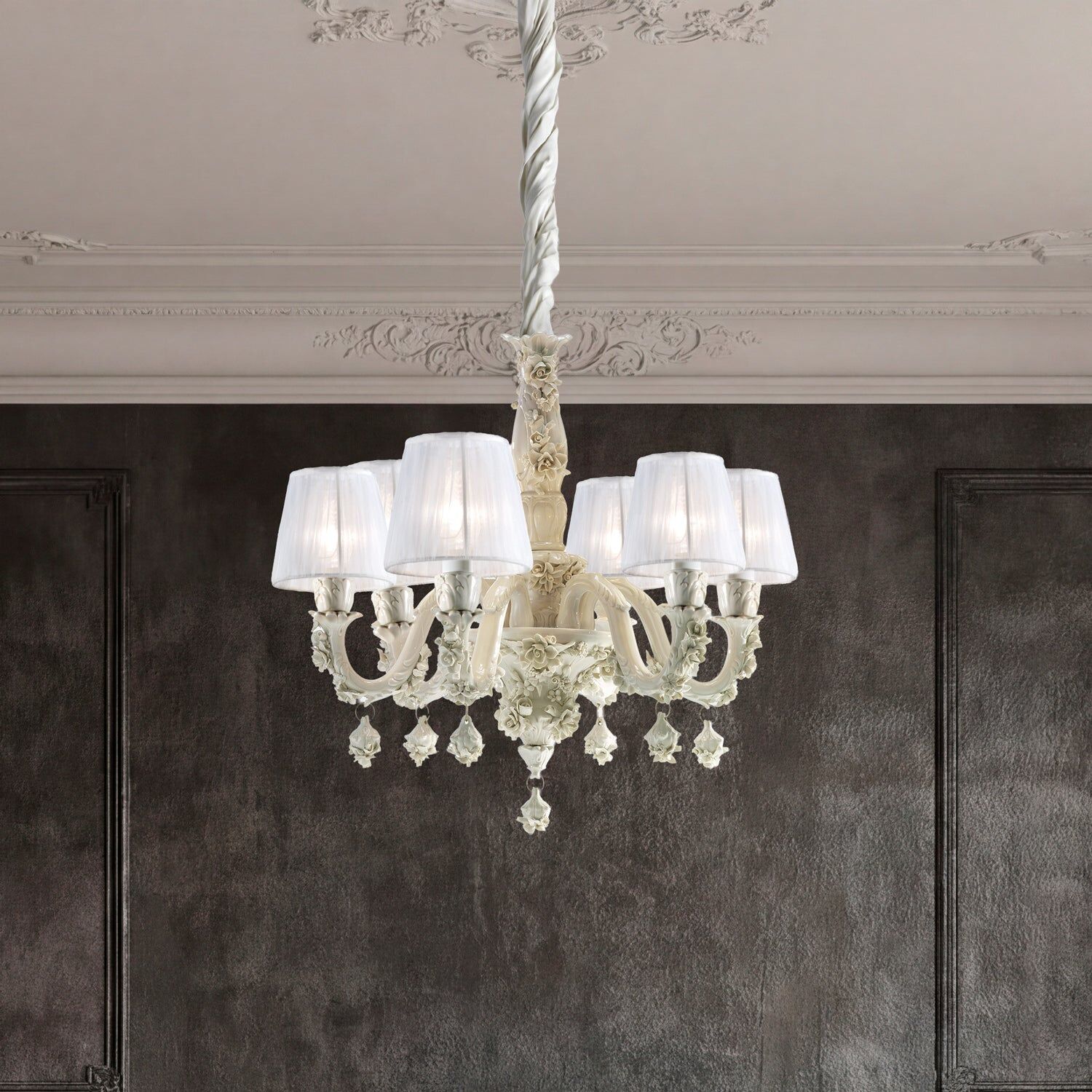 Люстра Louis Xiv - 6 Light Chandelier - White — Villari, кадр 2