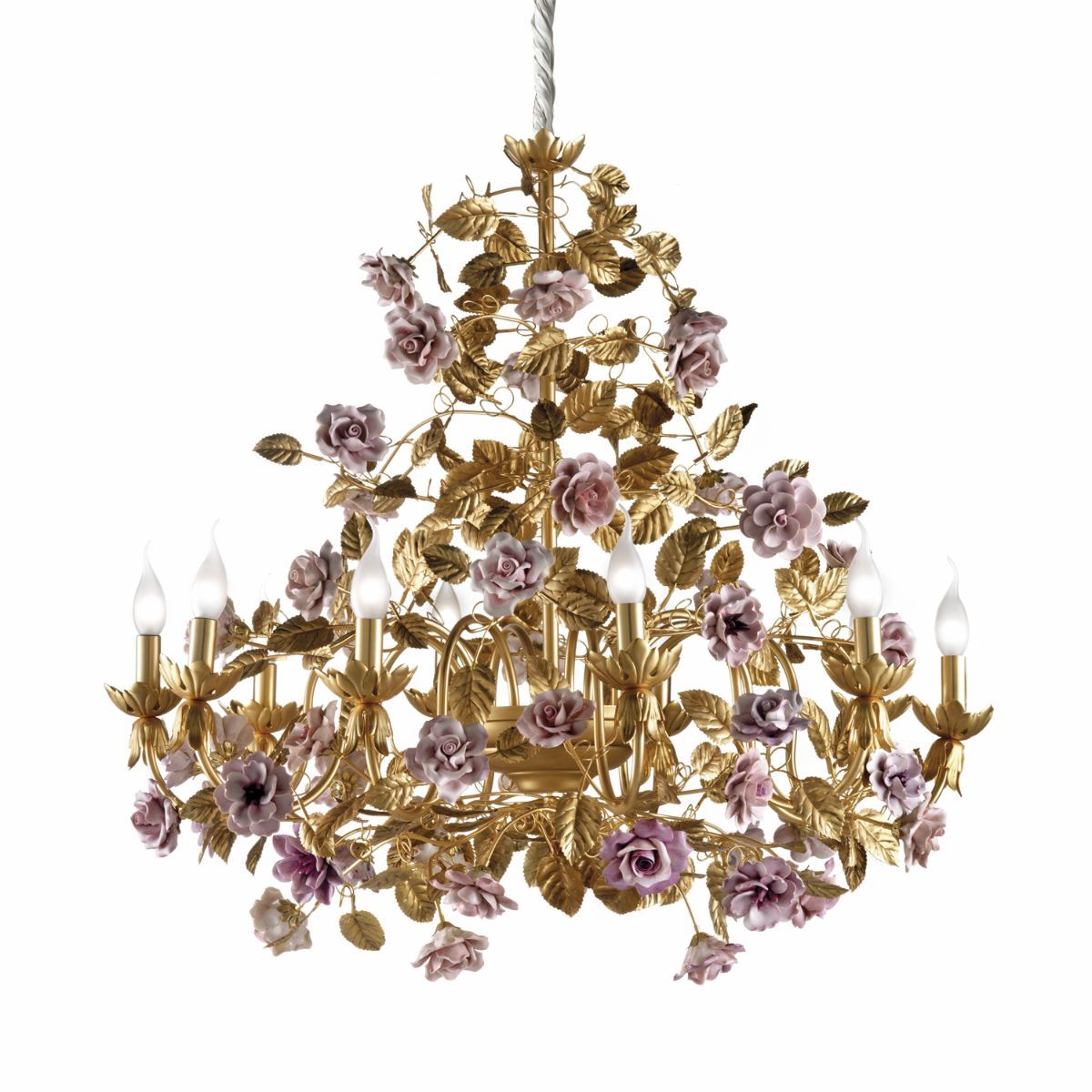 Chandeliers Marie Antoinette 10 Light Chandelier - Gold & Pink — Villari, collection Свет