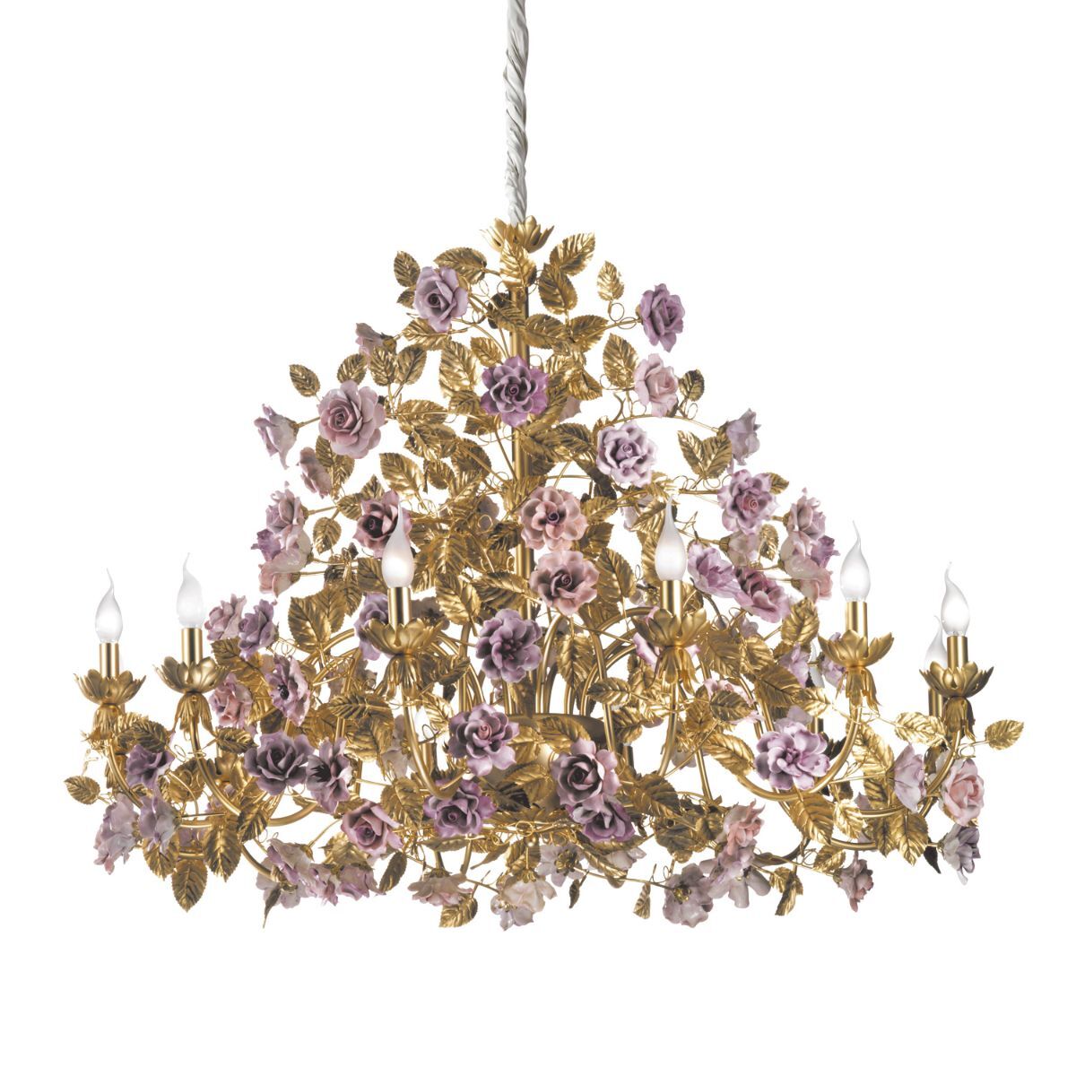 Chandeliers Marie Antoinette 12 Light Chandelier - Gold & Pink — Villari, collection Свет