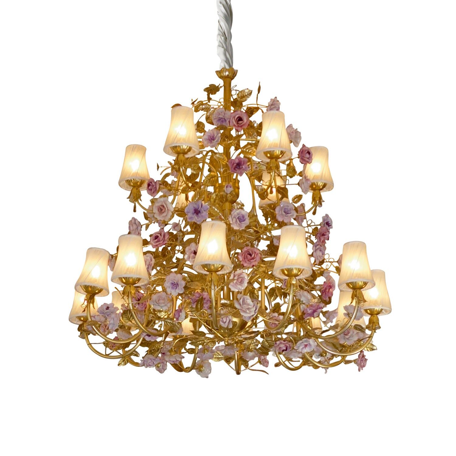 Chandeliers Marie Antoinette 18 Light Chandelier - Gold & Pink — Villari, collection Свет