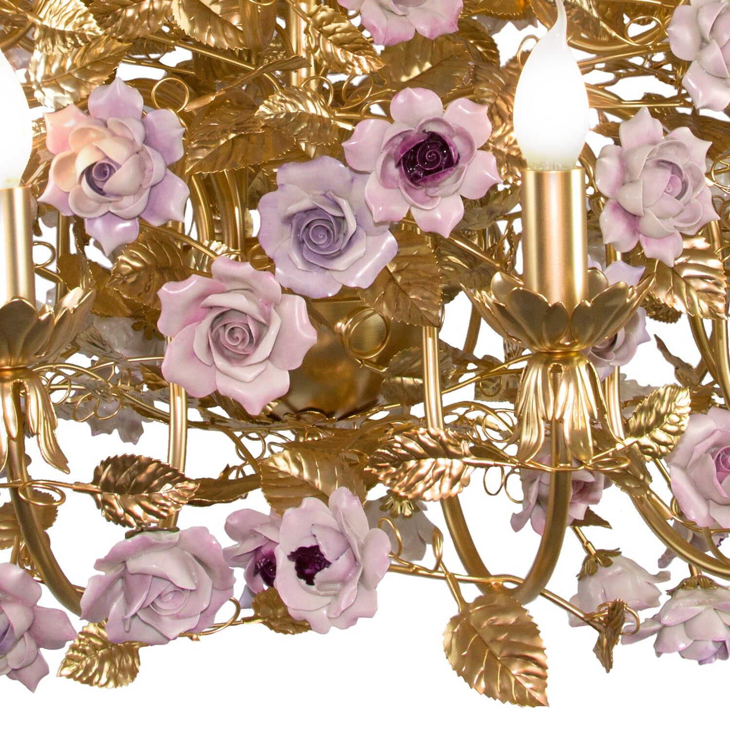 Люстра Marie Antoinette 18 Light Chandelier - Gold & Pink — Villari, кадр 3