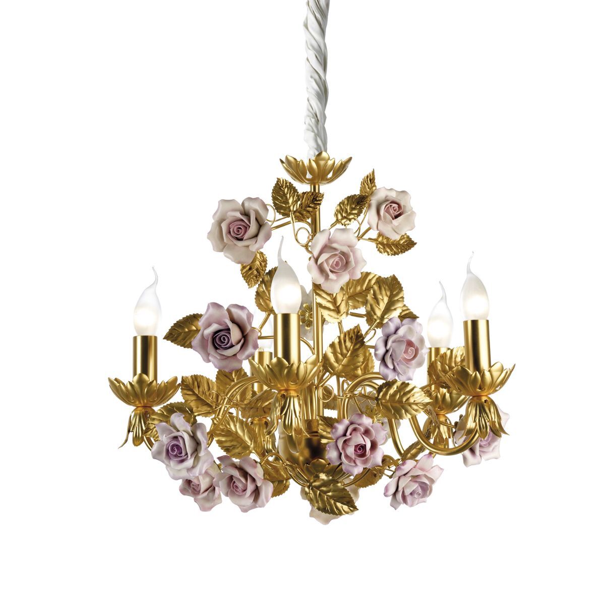 Chandeliers Marie Antoinette 5 Light Chandelier - Gold & Pink — Villari, collection Свет