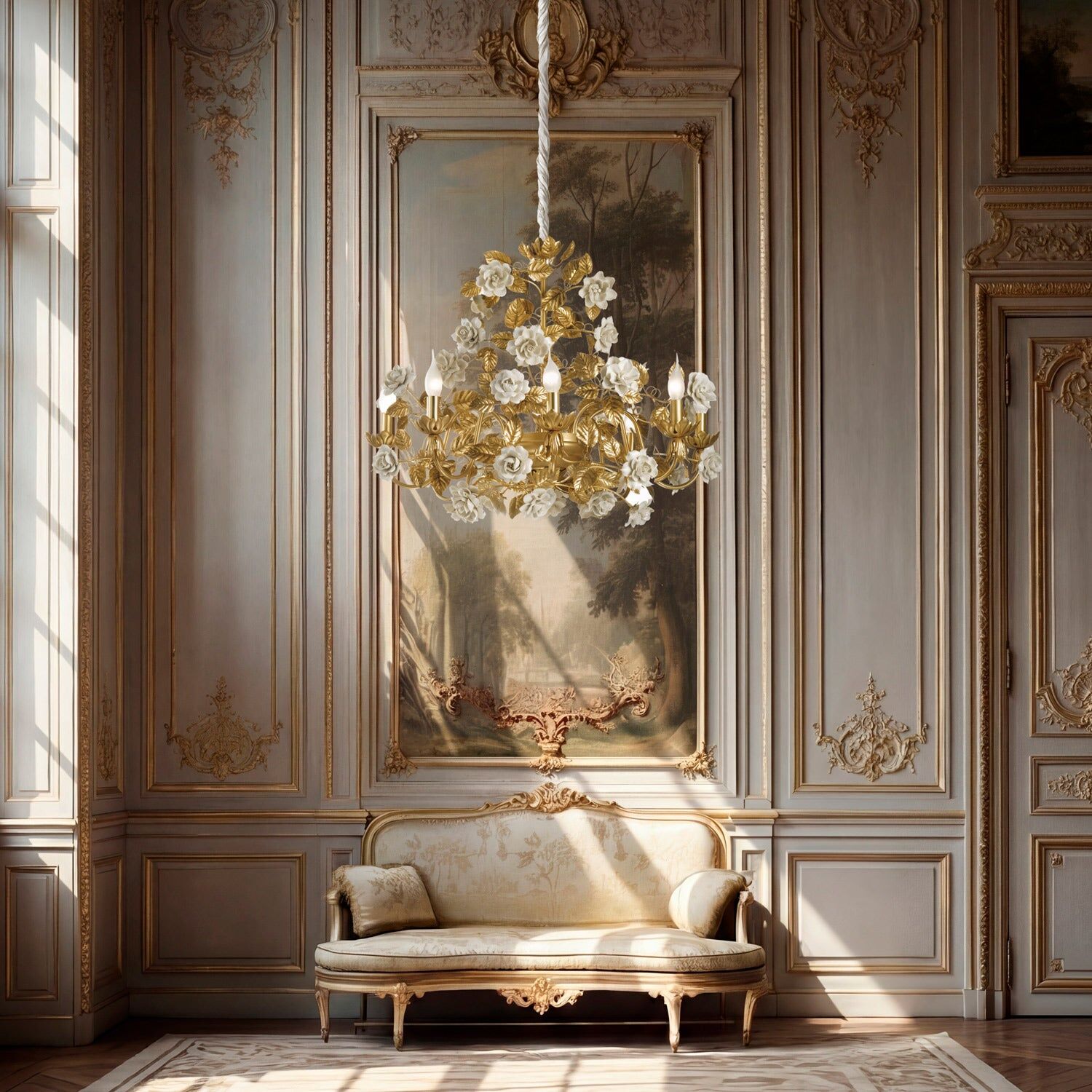 Люстра Marie Antoinette 8 Lights Chandelier - White — Villari, кадр 2