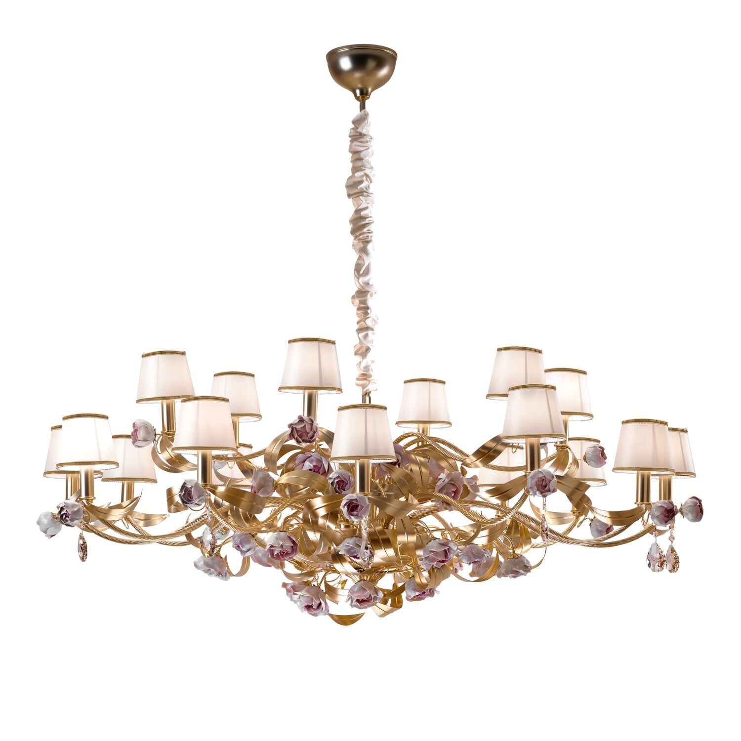 Люстра Peony 18 Light Chandelier - Gold & Pink — Villari, кадр 3