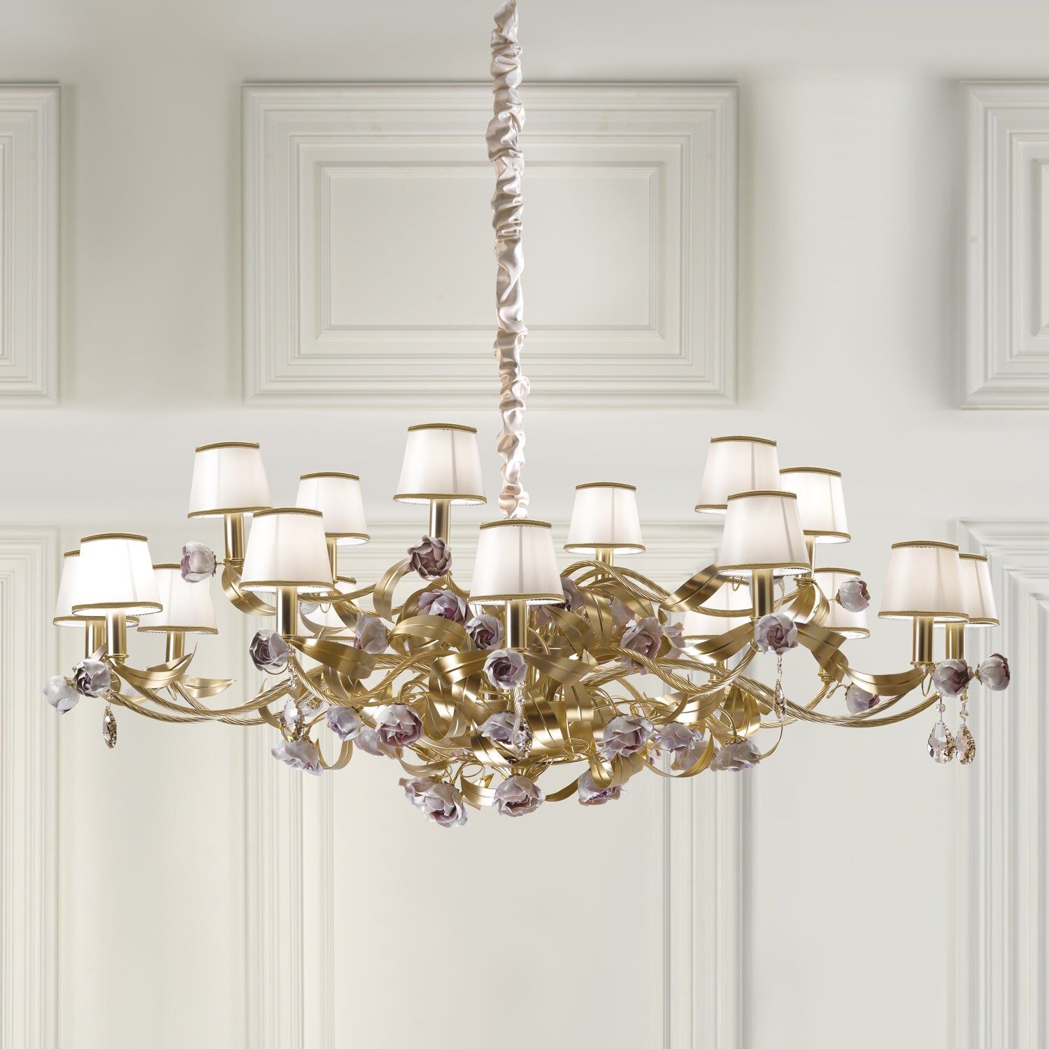 Люстра Peony 18 Light Chandelier - Gold & Pink — Villari, кадр 4