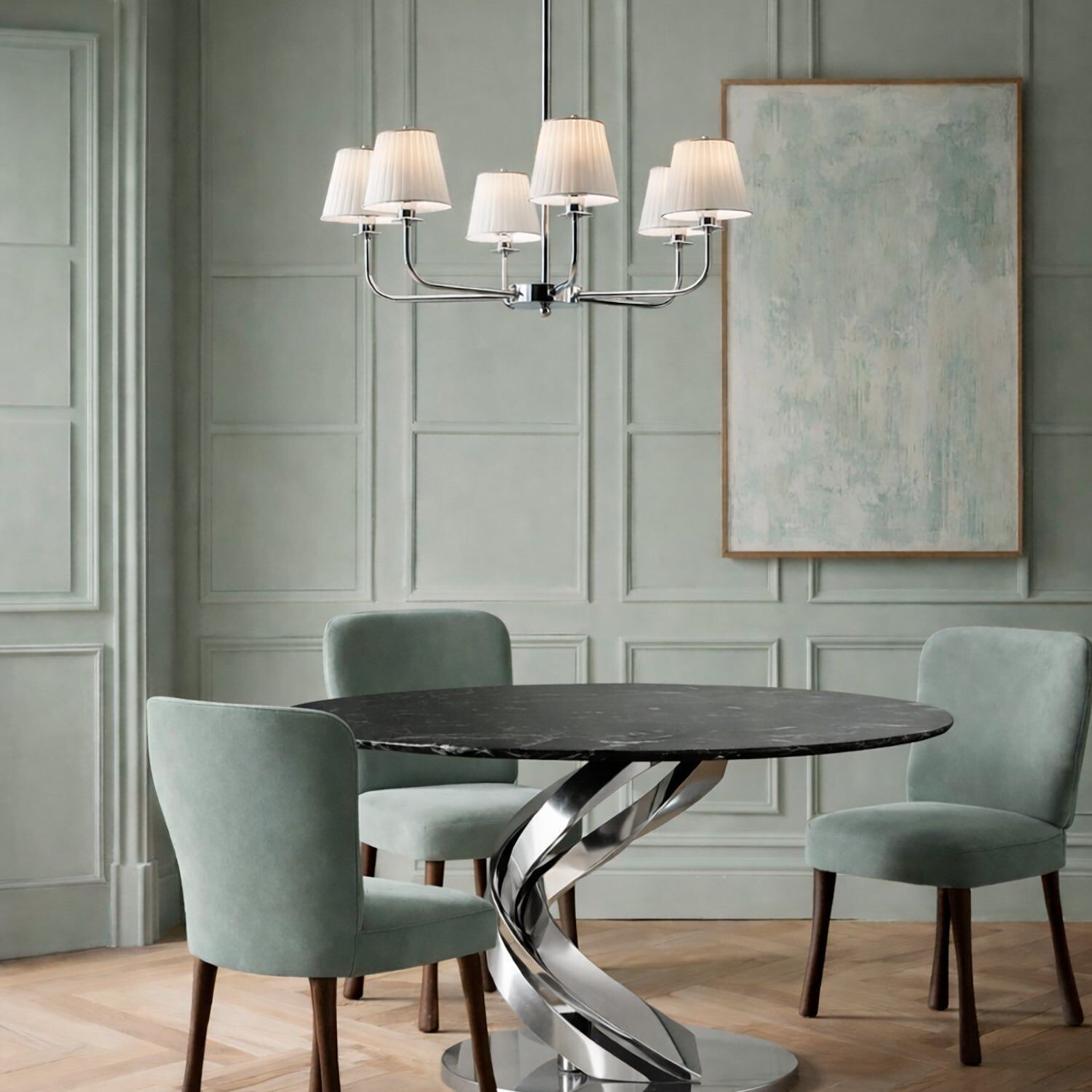 Люстра Reve 6 Light Chandelier - White & Platinum — Villari, кадр 2