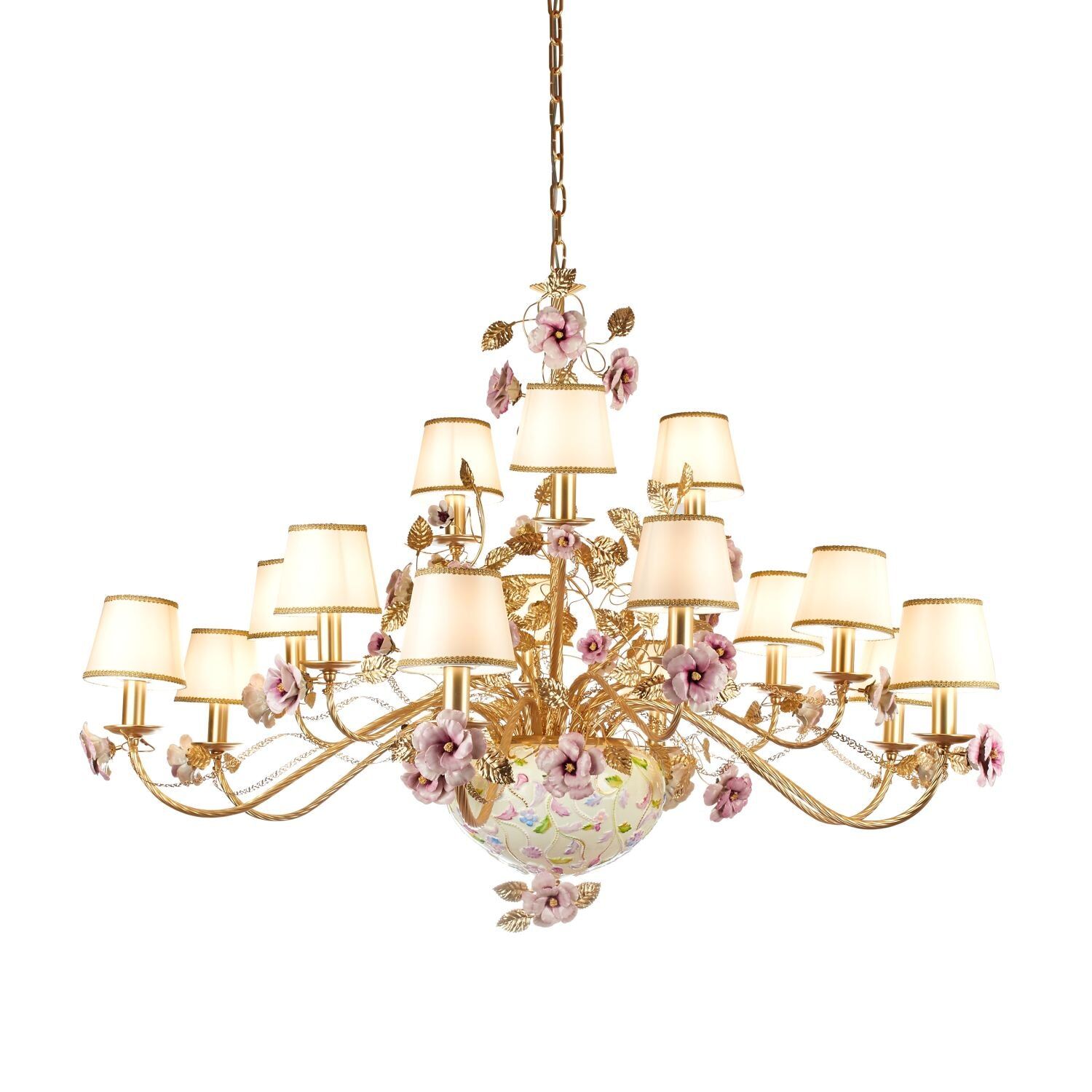 Chandeliers Taormina Multicolor & Gold 15 Lights Chandelier — Villari, collection Свет
