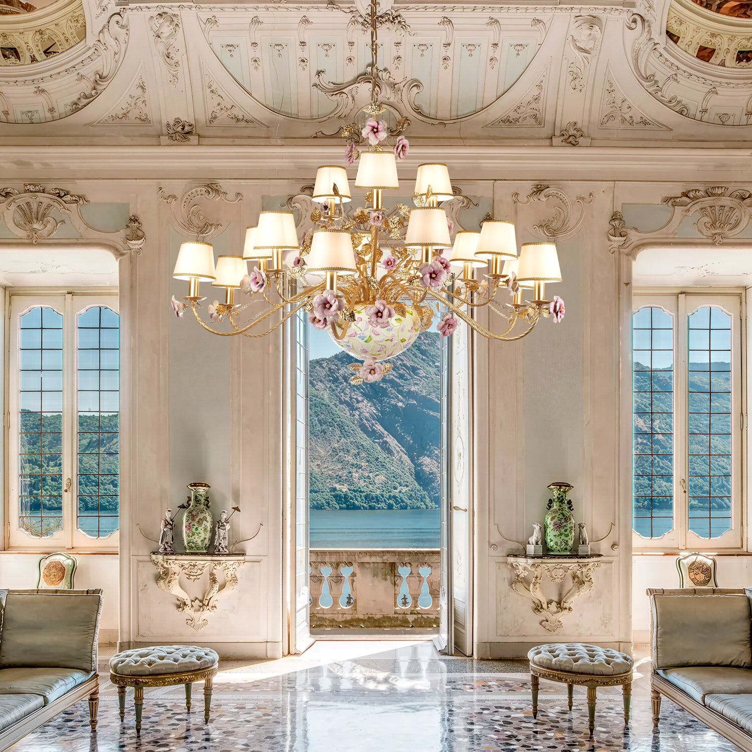Люстра Taormina Multicolor & Gold 15 Lights Chandelier — Villari, кадр 2