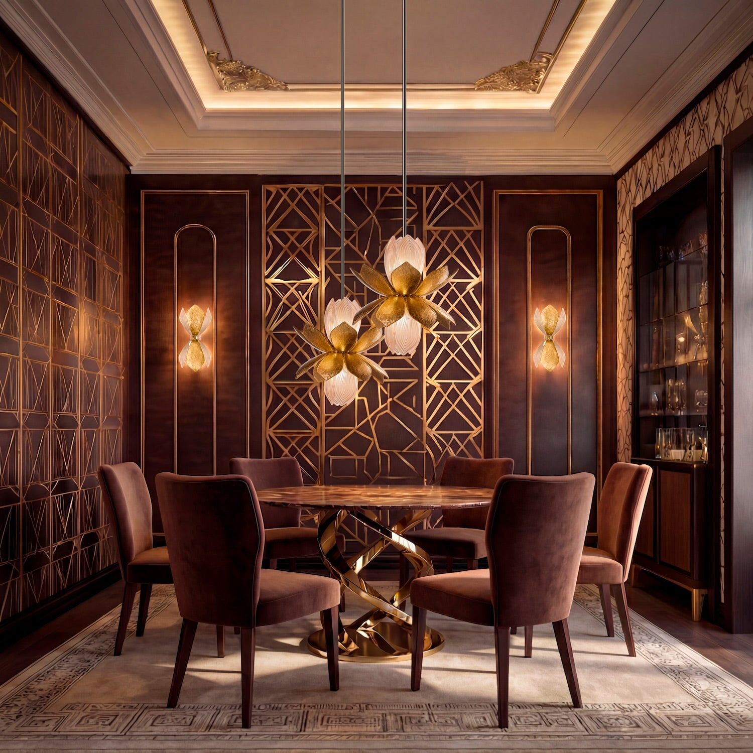 Люстра Tulip Chandelier - 8 Lights - Pink & Gold — Villari, кадр 3