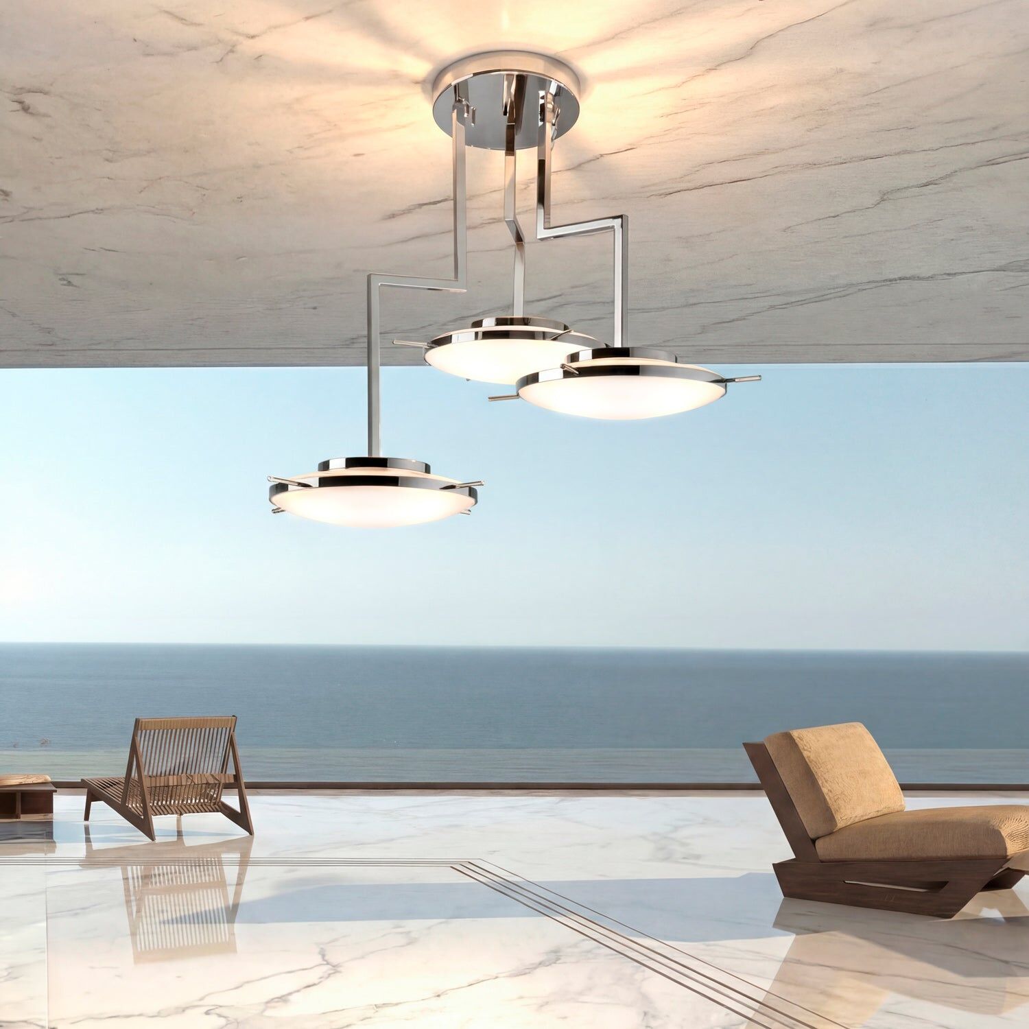Люстра Venusia Small Chandelier - 6 Lights - Chrome — Villari, кадр 2
