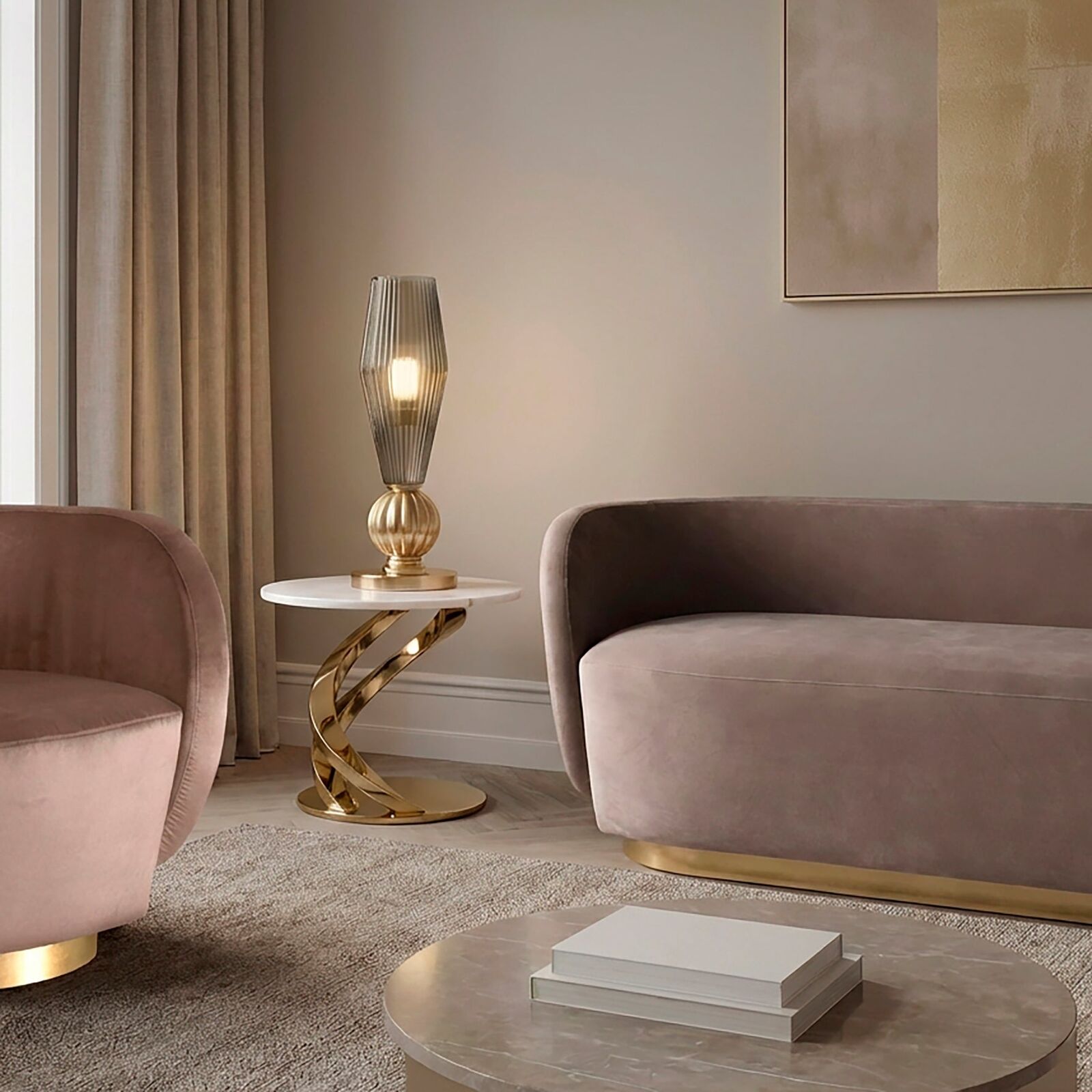 Настольная лампа Angelica Table Lamp - Gold & Transparent — Villari, кадр 2