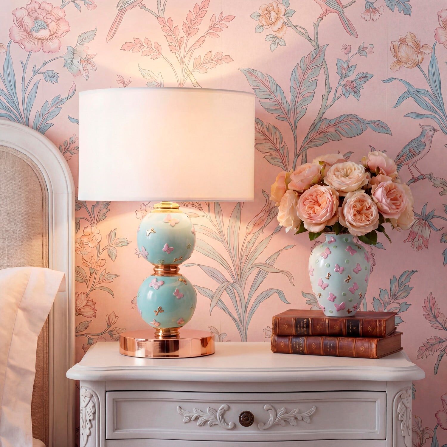 Настольная лампа Butterfly Medium Table Lamp - Aquamarine — Villari, кадр 2