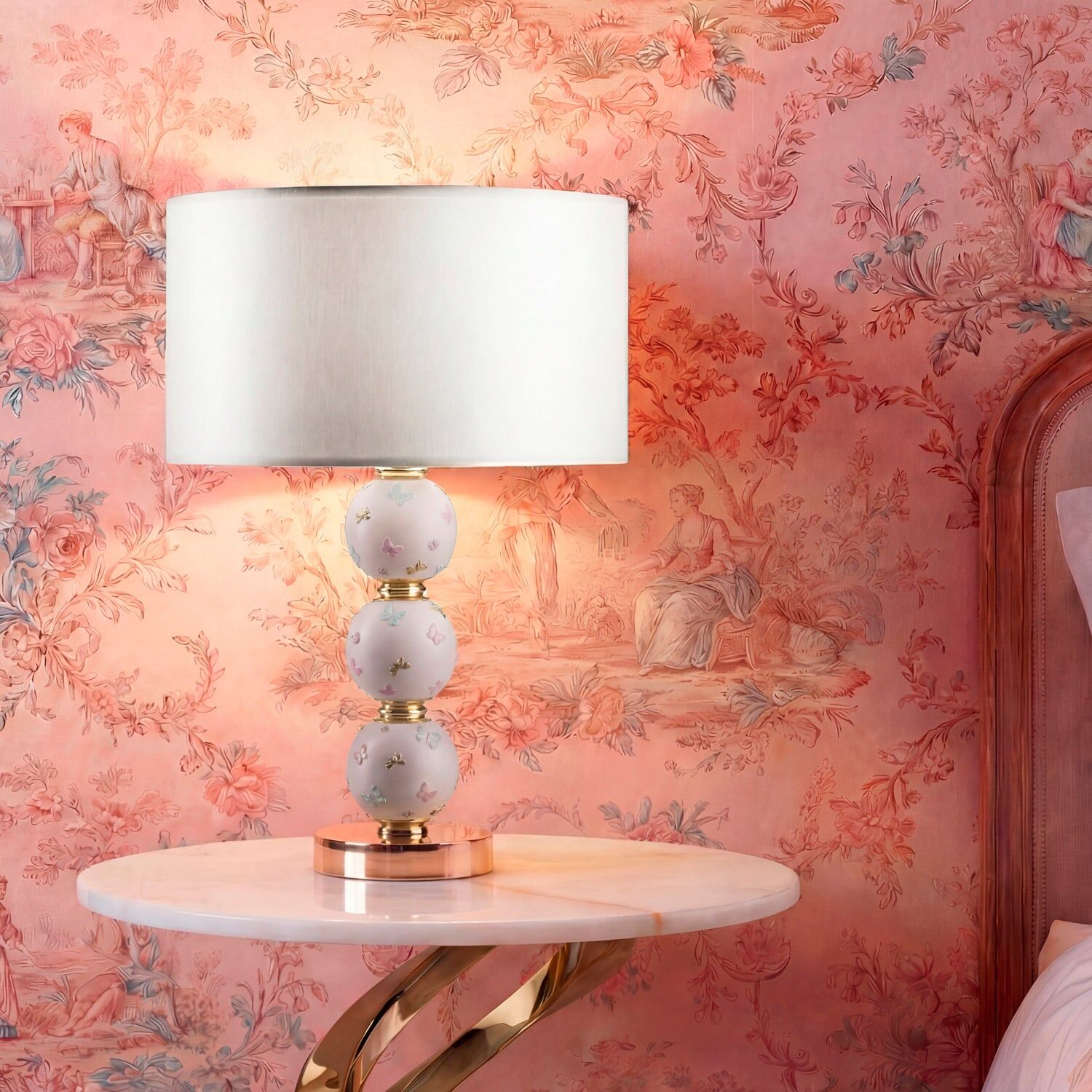 Настольная лампа Butterfly Table Lamp - Pink — Villari, кадр 2