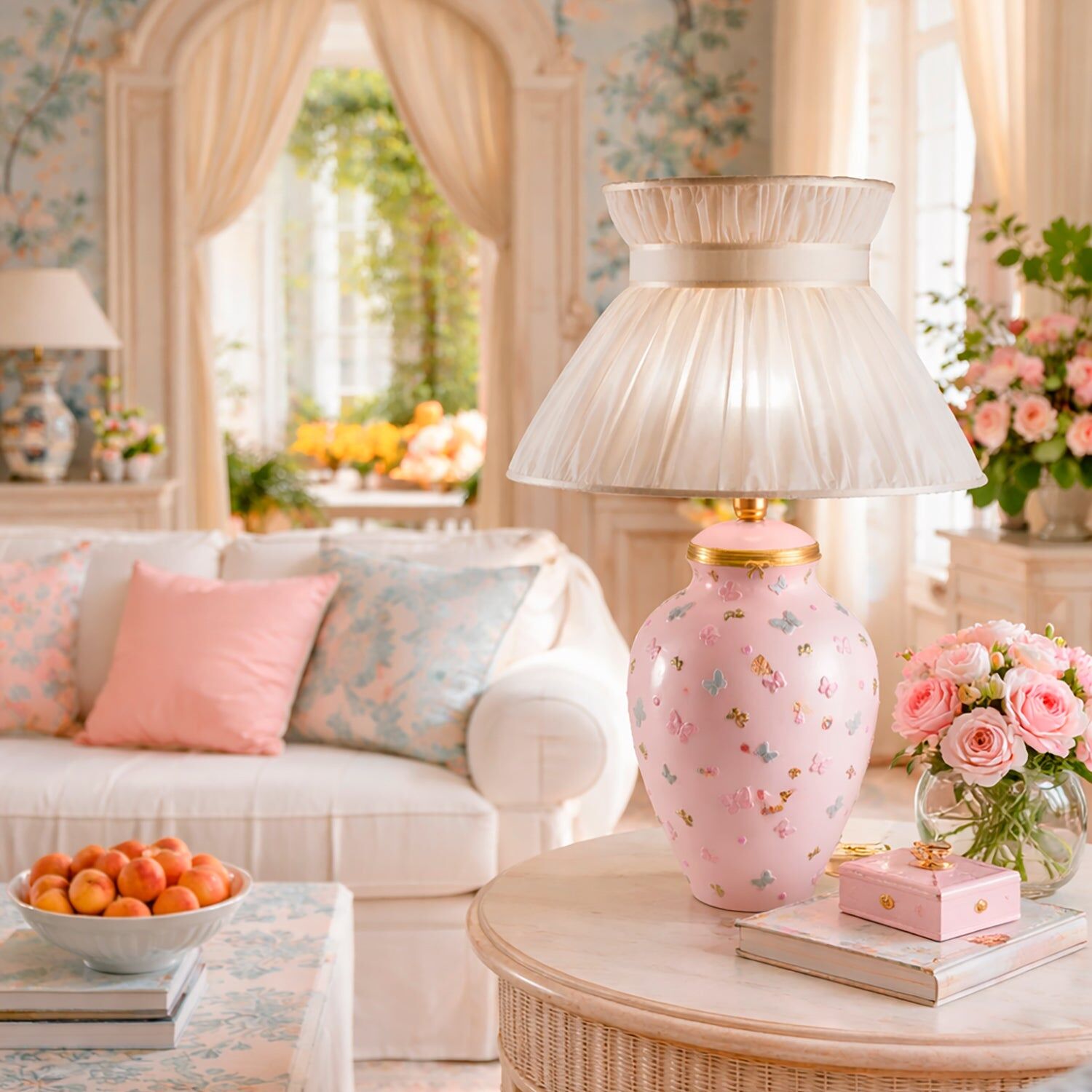 Настольная лампа Butterfly Table Lamp - Pink — Villari, кадр 2