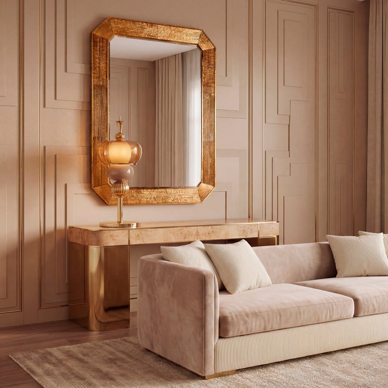 Настольная лампа Ginevra Table Lamp - Brown & Gold — Villari, кадр 2