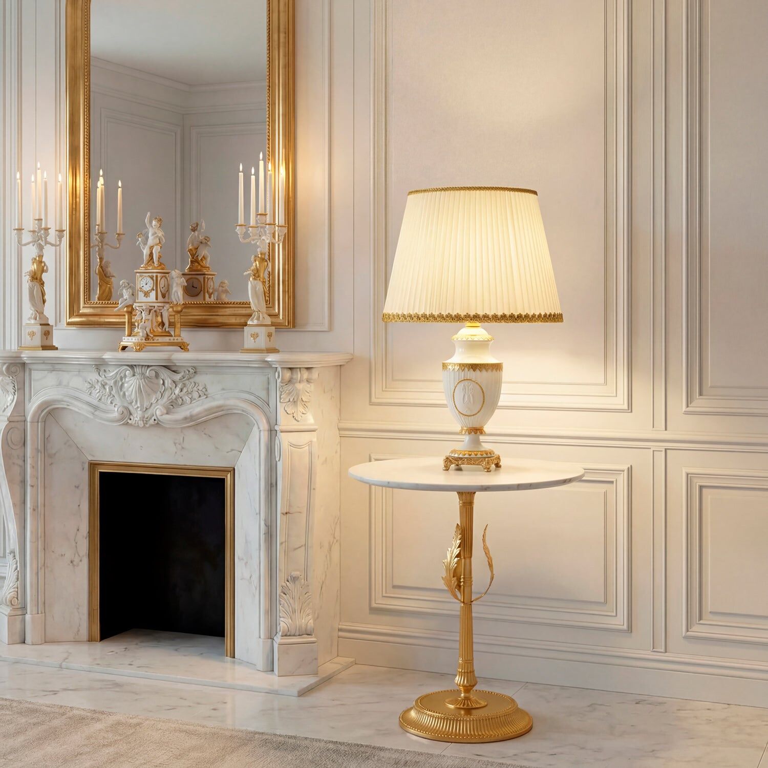 Настольная лампа Napoleon II Table Lamp - White & Gold — Villari, кадр 4