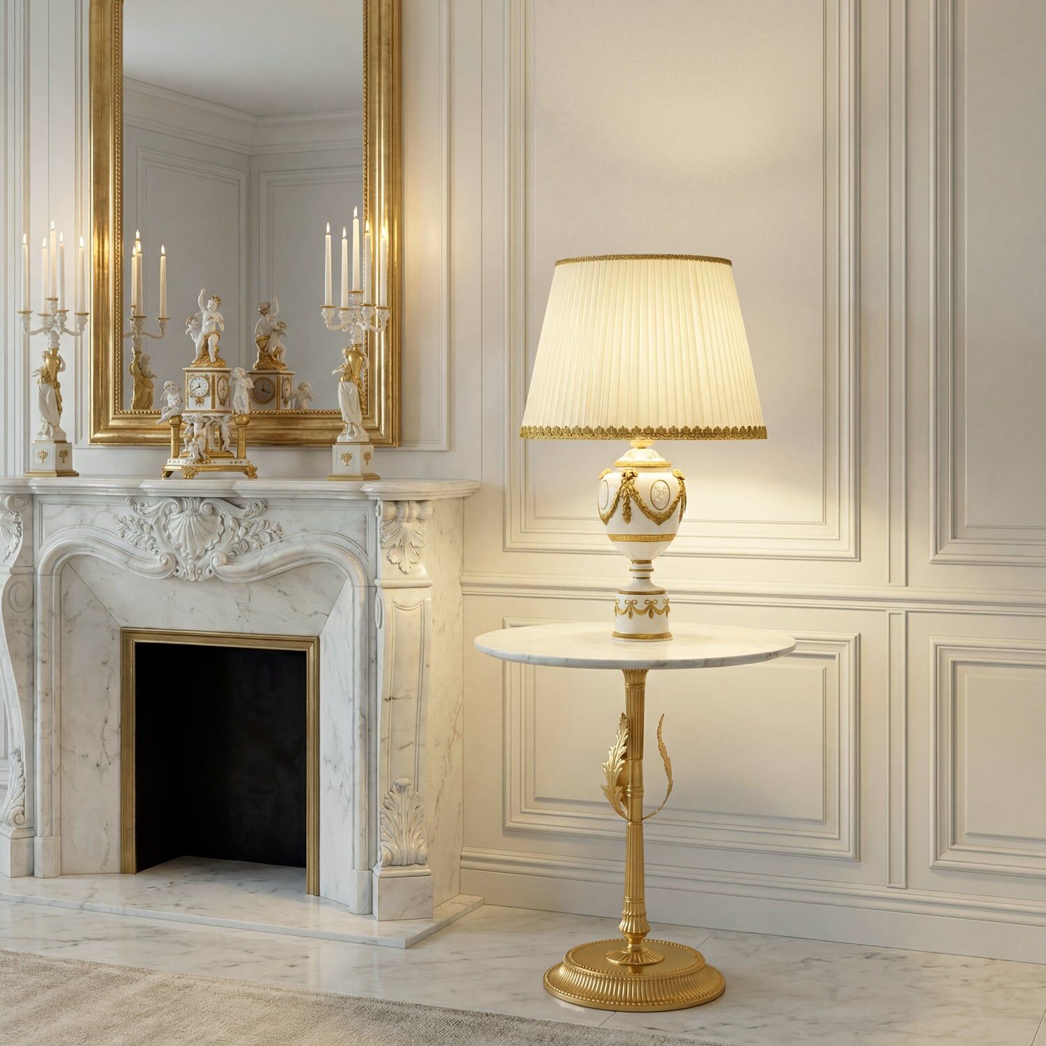 Настольная лампа Napoleon Table Lamp - White & Gold — Villari, кадр 2
