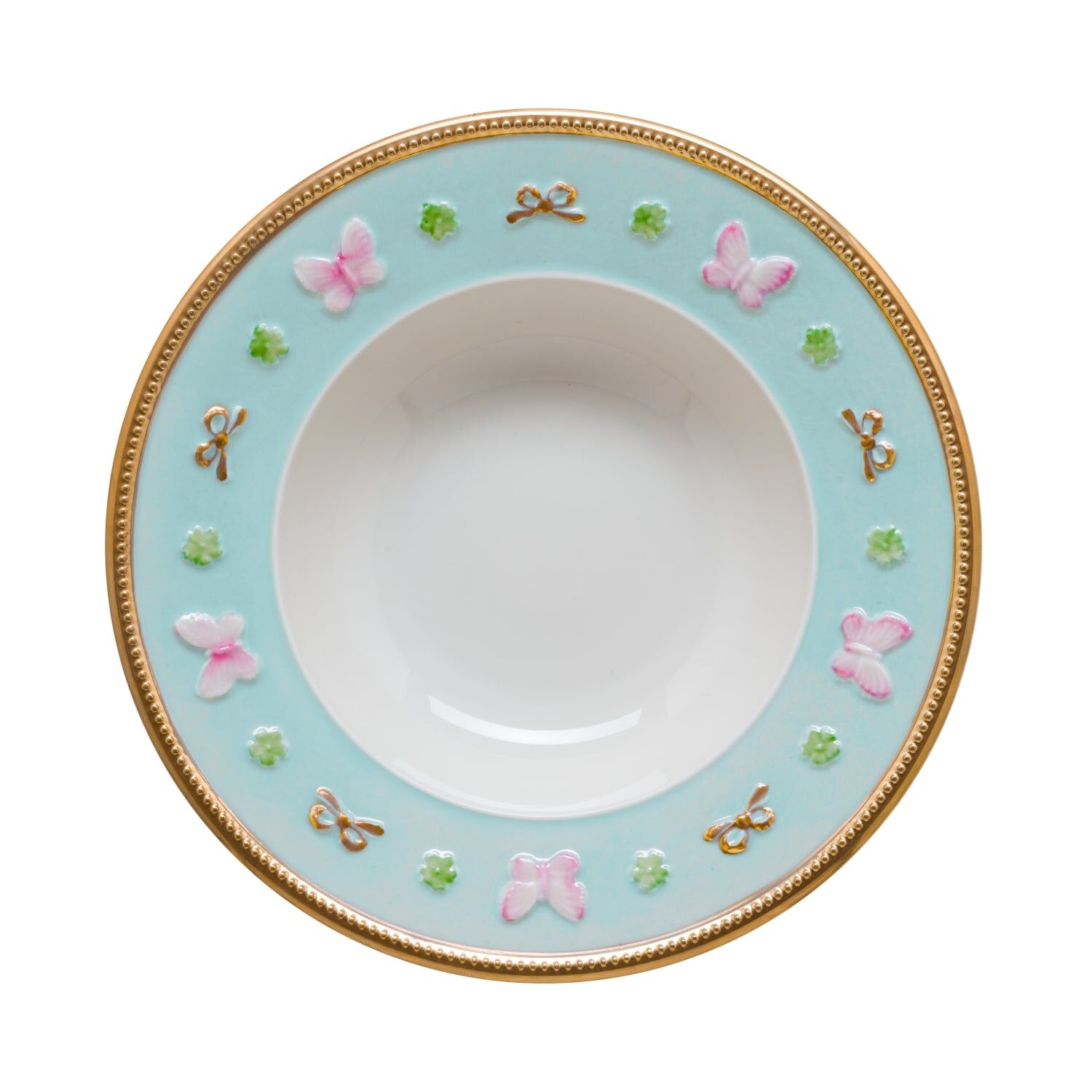 Посуда Butterfly Aquamarine Rim Soup Plate — Villari, коллекция Посуда