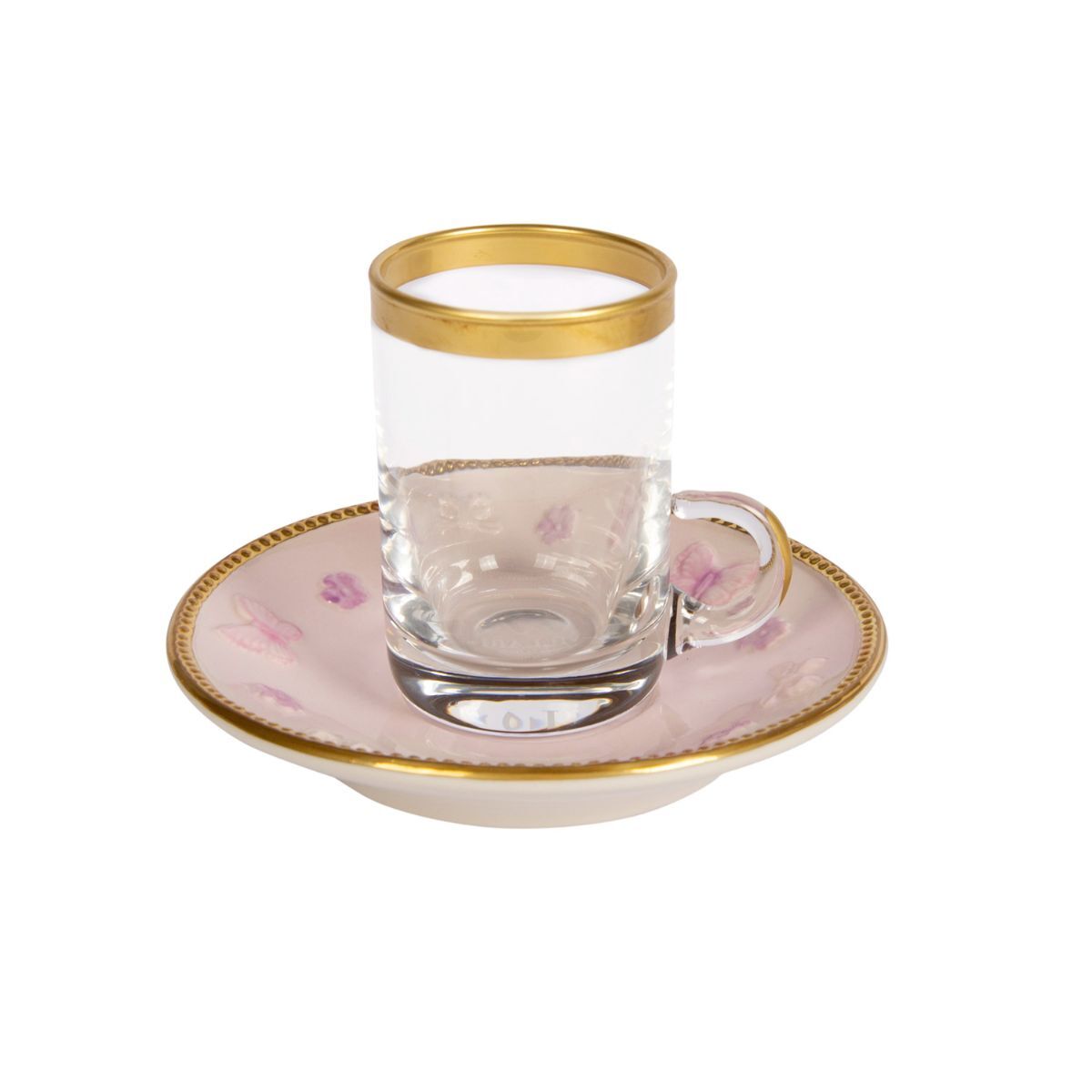 Посуда Butterfly Pastel Pink Arabic Tea Cup And Saucer — Villari, коллекция Посуда