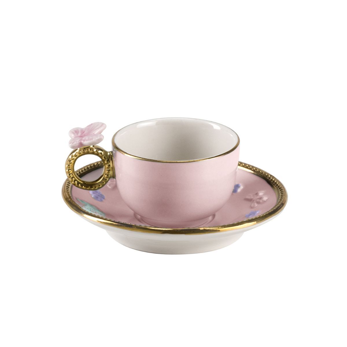 Посуда Butterfly Pastel Pink Coffee Cup & Saucer — Villari, коллекция Посуда