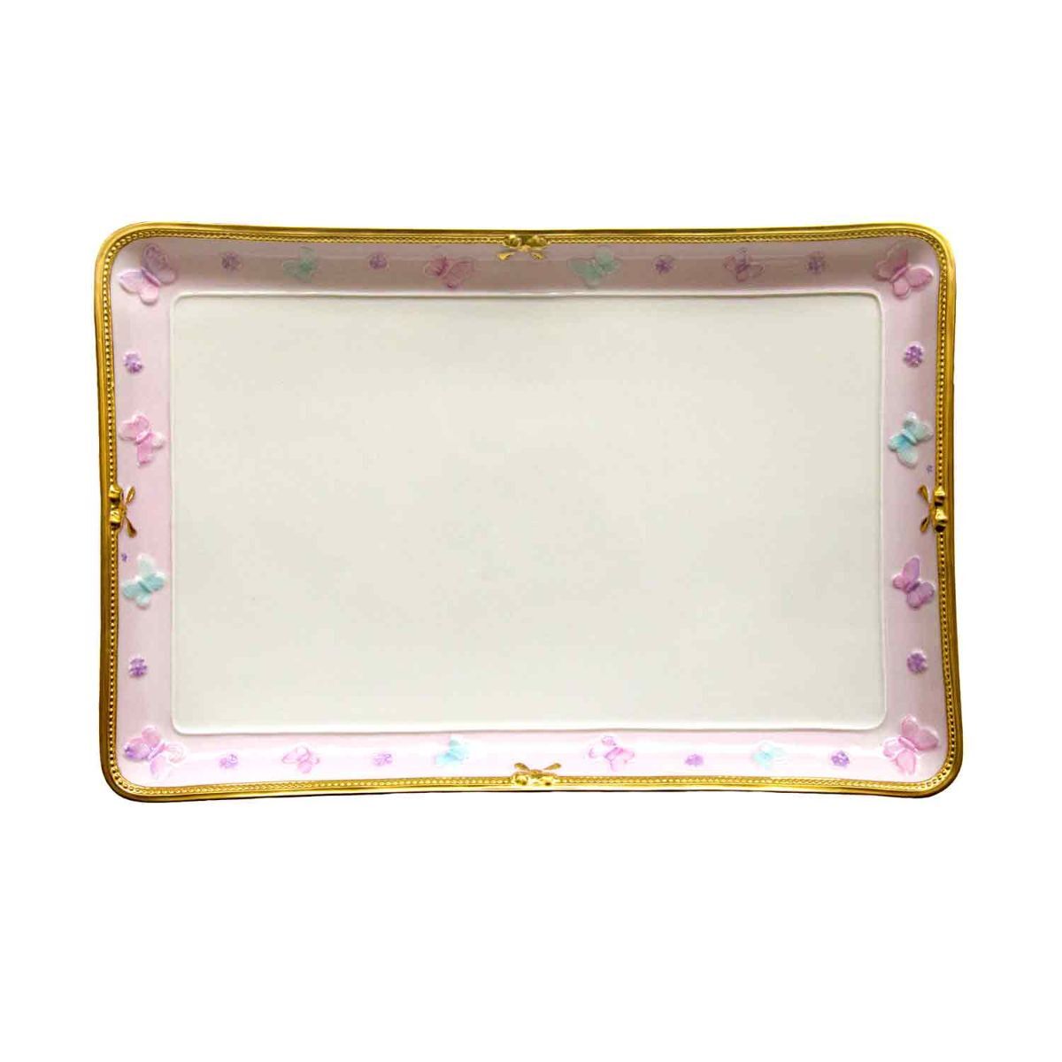 Посуда Butterfly Pastel Pink Rectangular Tray — Villari, коллекция Посуда