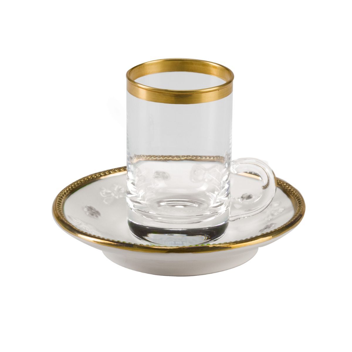 Посуда Butterfly White & Gold Arabic Tea Cup And Saucer — Villari, коллекция Посуда