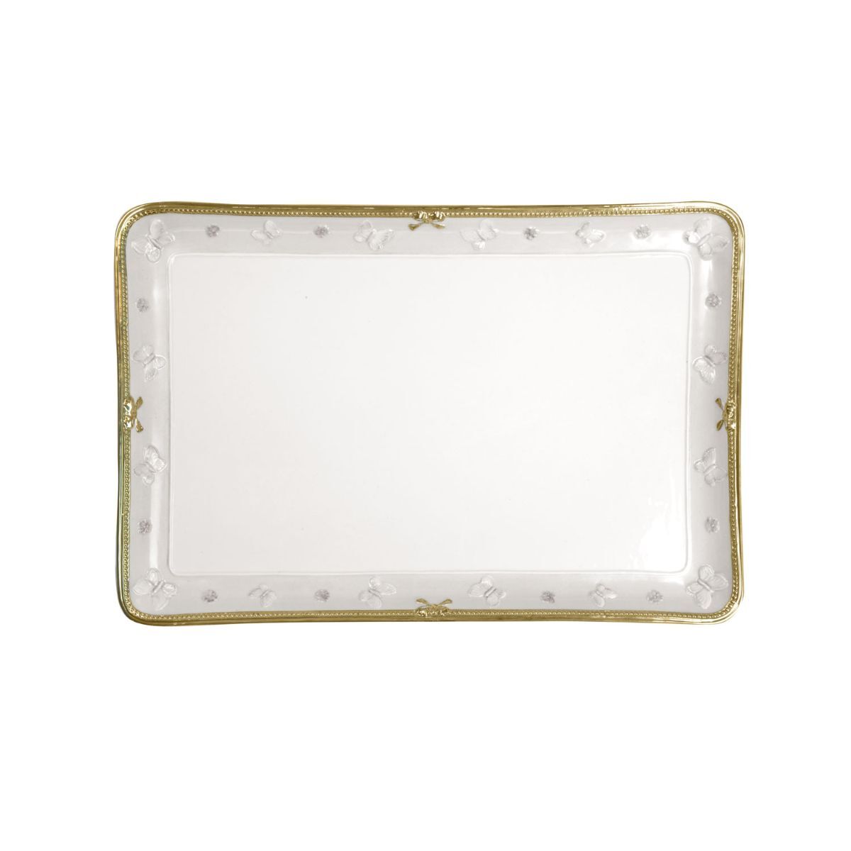 Посуда Butterfly White & Gold Rectangular Tray — Villari, коллекция Посуда